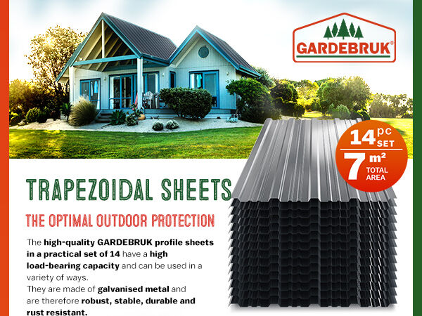 Trapezblech 14er-Set Anthrazit 110x46cm
