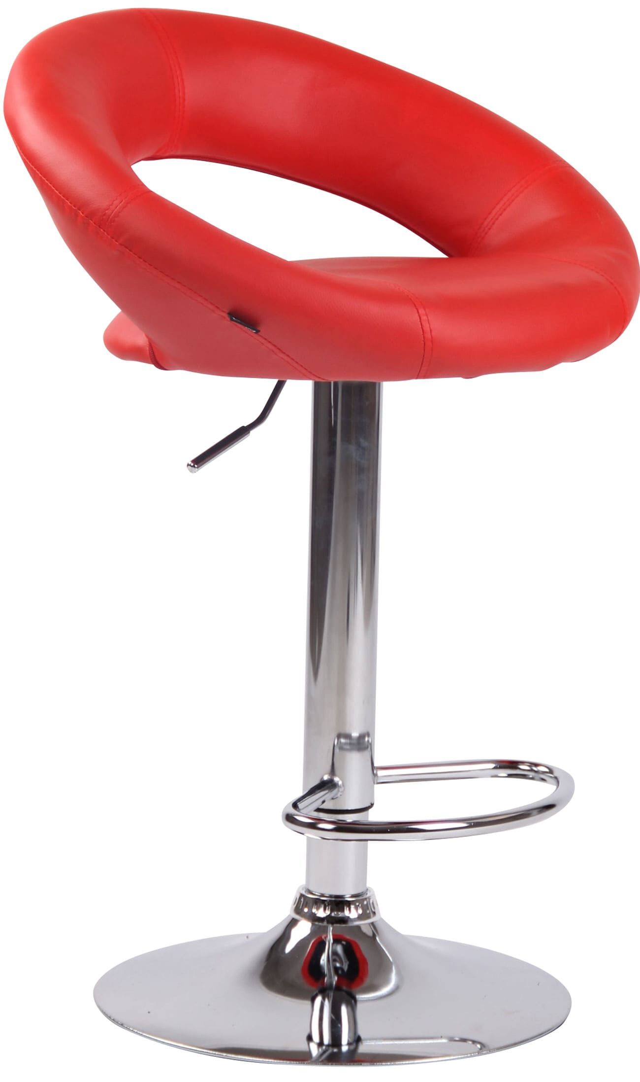 2er Set Barhocker Olinda Kunstleder chrom, rot