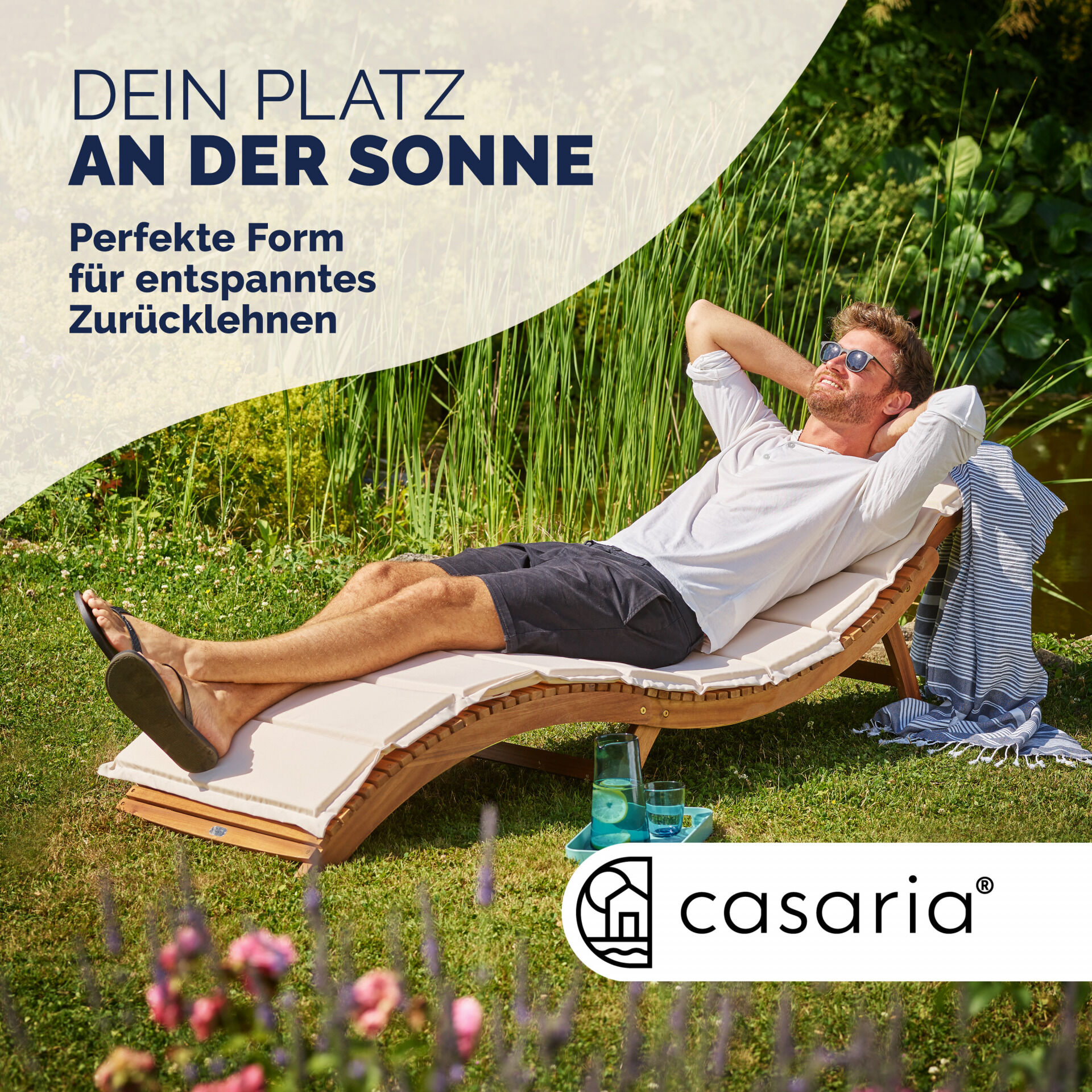 Faltbare Gartenliege Akazienholz FSC®-zertifiziert