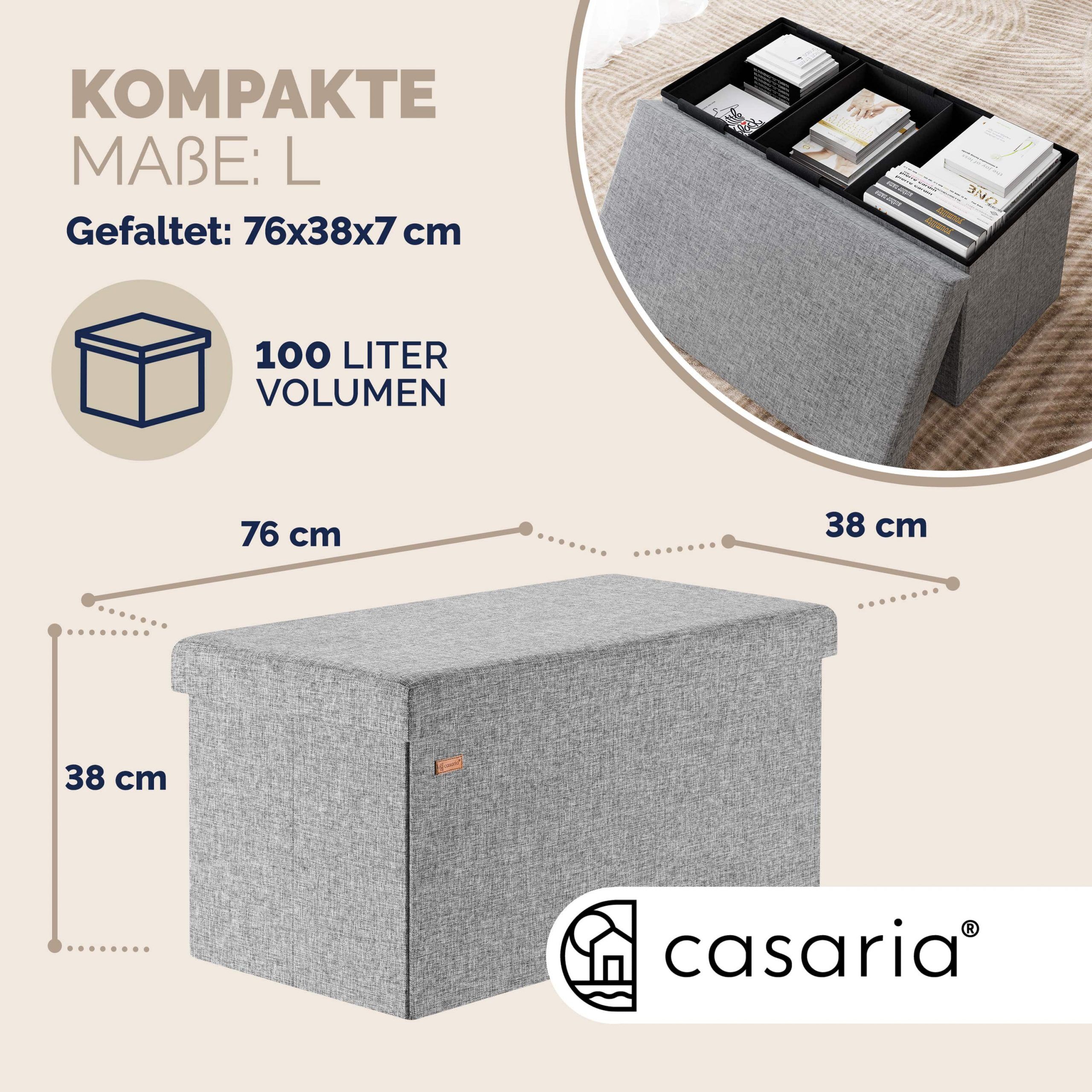 Sitzbank Grau 80x40x40cm MDF faltbar