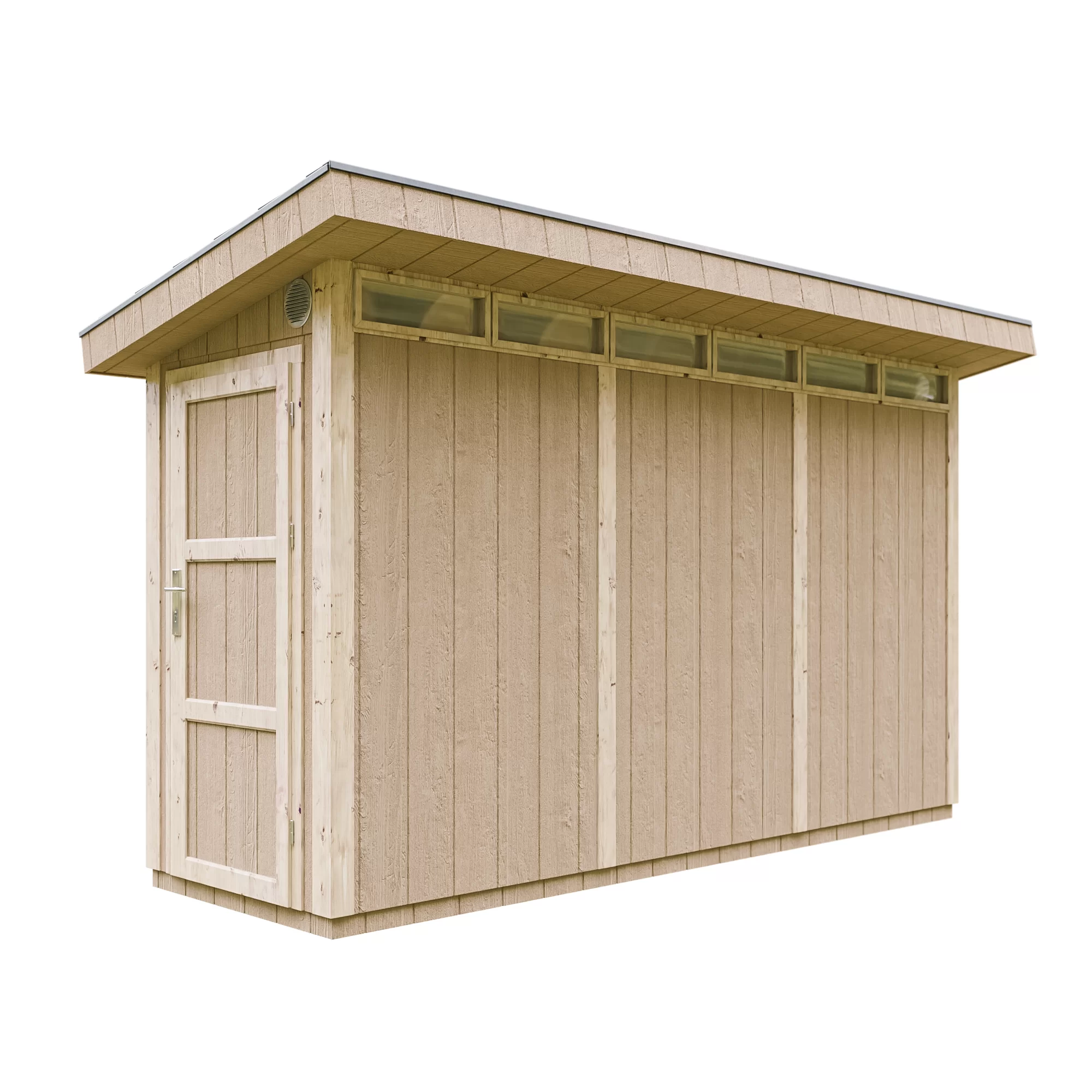 Pultdach Gartenhaus Norge 2 mit LP® SmartSide® M902 – 368 x 118 cm – 4 m2