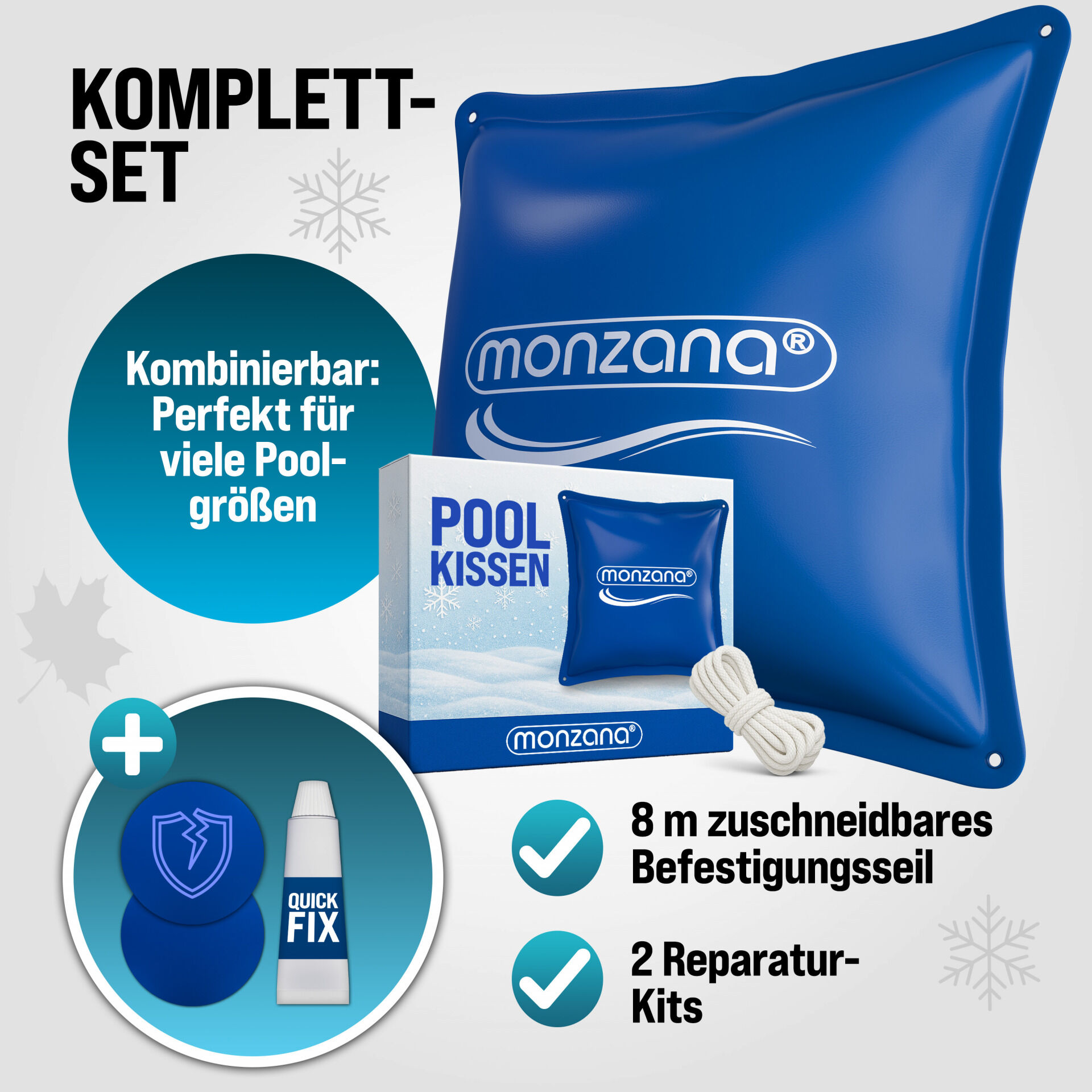 Poolkissen Blau 120x120cm -20°C