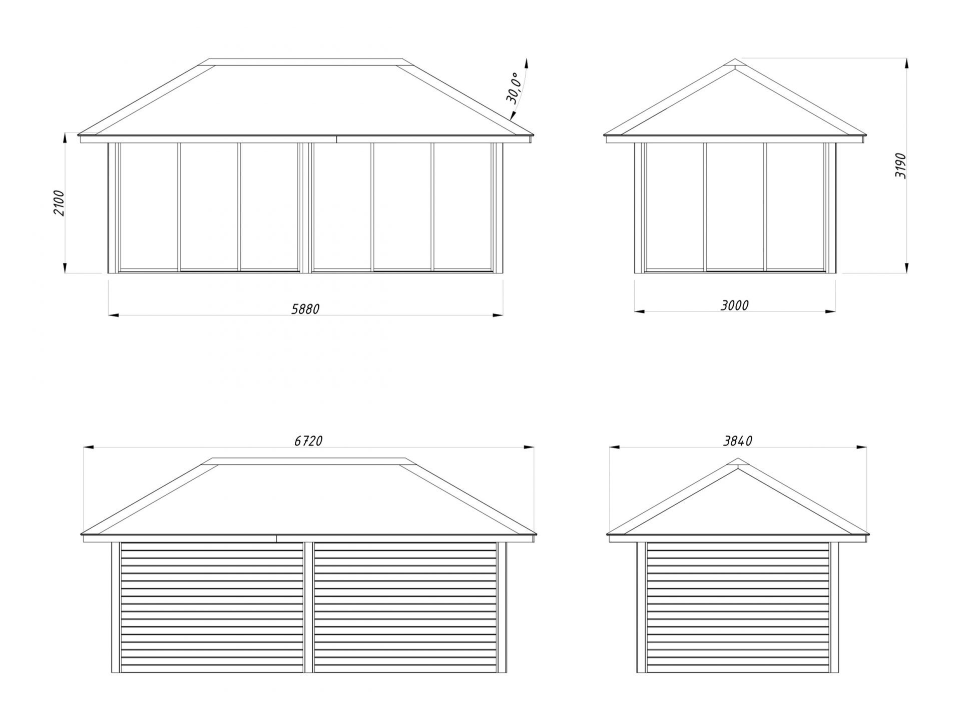 Palmako Pavillon Bianca 16,6 m2 Set 202 Slide
