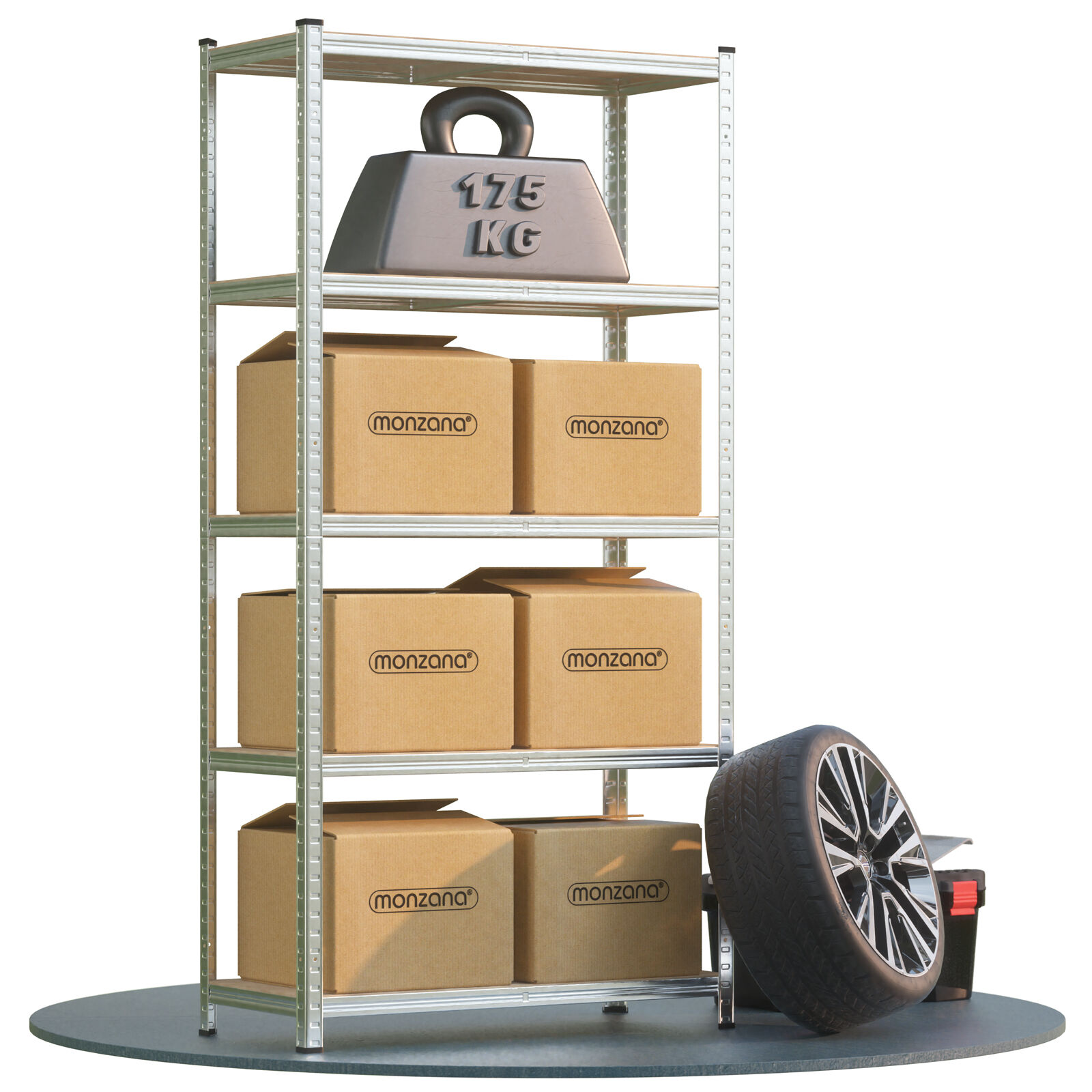 Schwerlastregal 180x90x40cm verzinkt Tragkraft 875kg