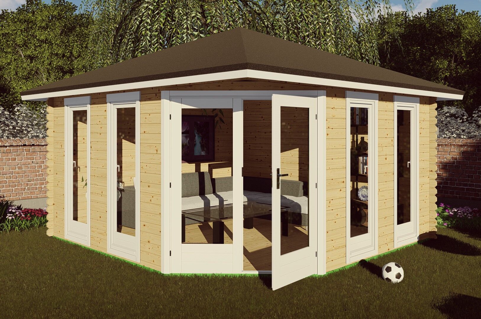 Gartenhaus York 3 Frontansicht