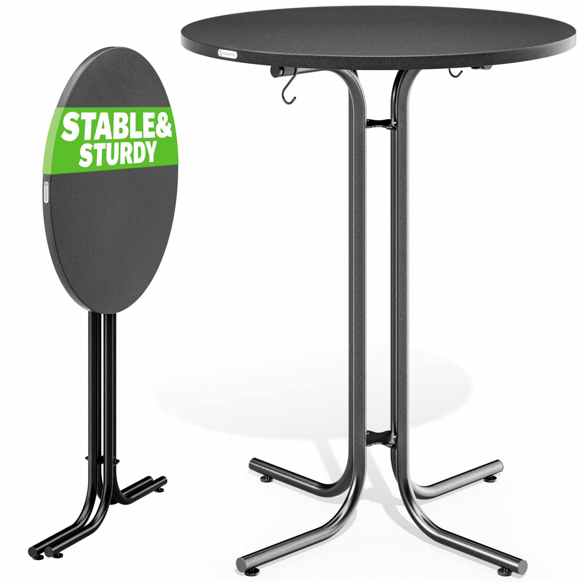 Stehtisch Grau Ø70x110cm klappbar Outdoor höhenverstellbar bis 100kg