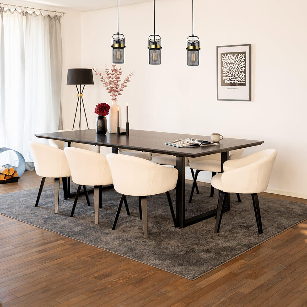 Esstisch Eckig AVENCIA inkl. U-Fuß - 240 x 120 cm Light Oak