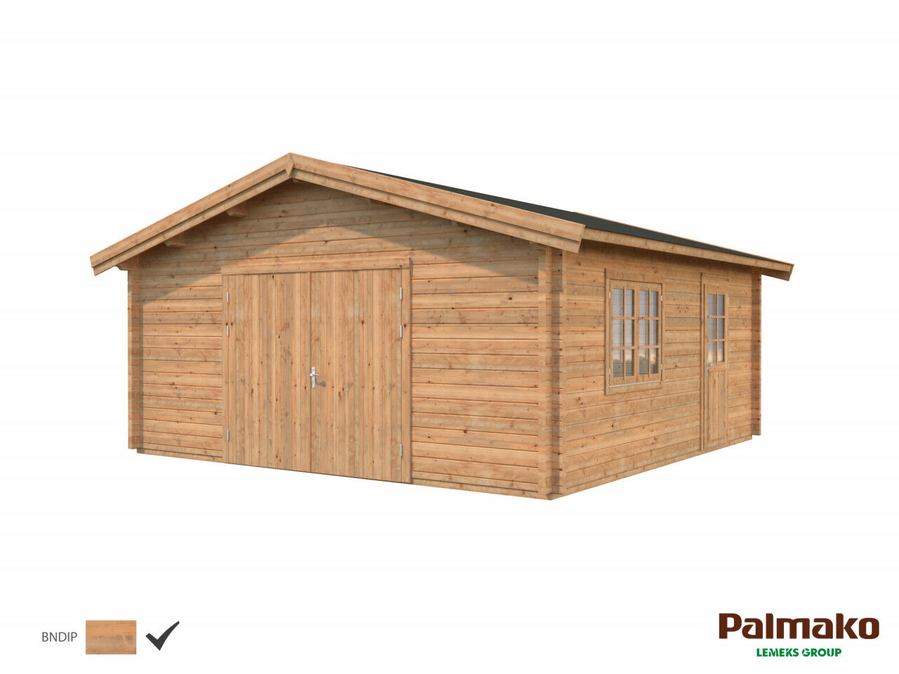 Palmako Holzgarage Roger 27,7 m² mit Holztor