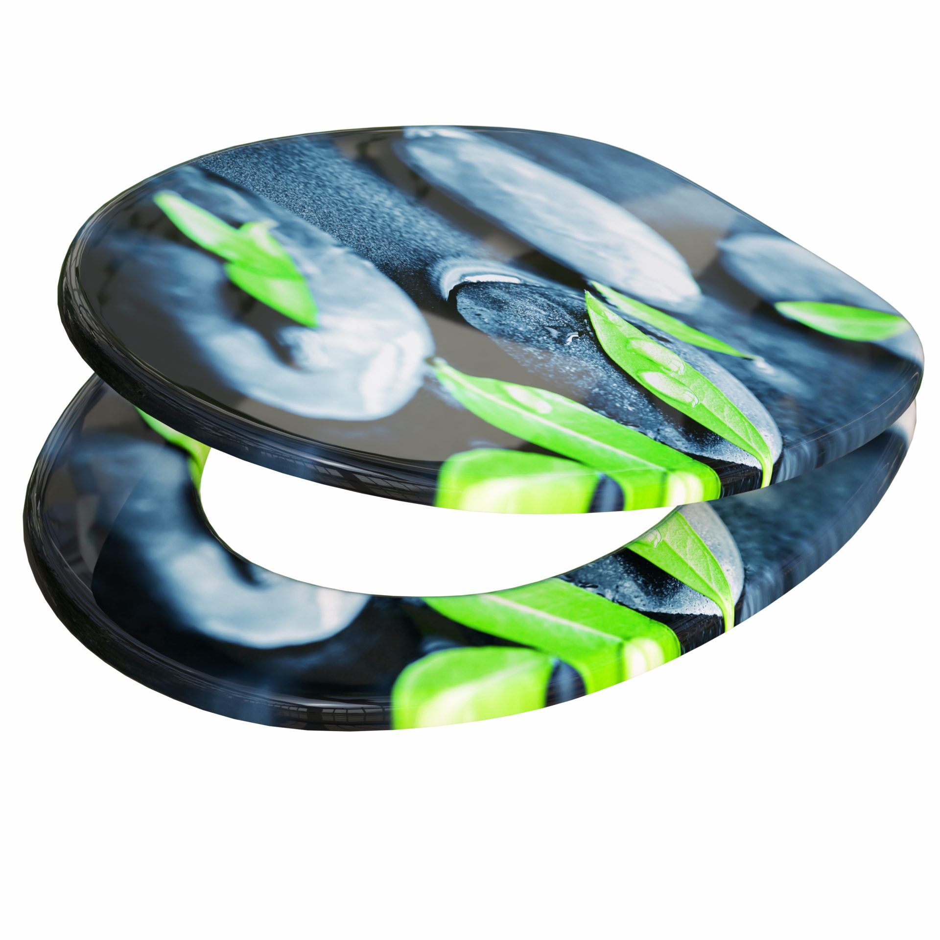 Toilettensitz Stein und Laub mit Absenkautomatik