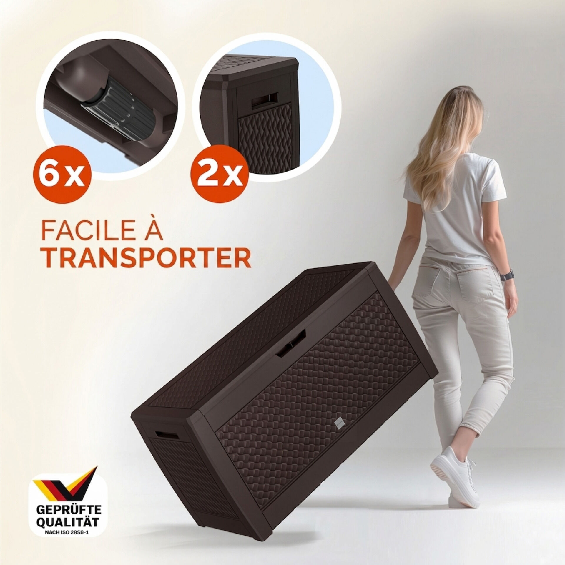 Gartenbox Matuba 310L Braun Flechtoptik wasserdicht
