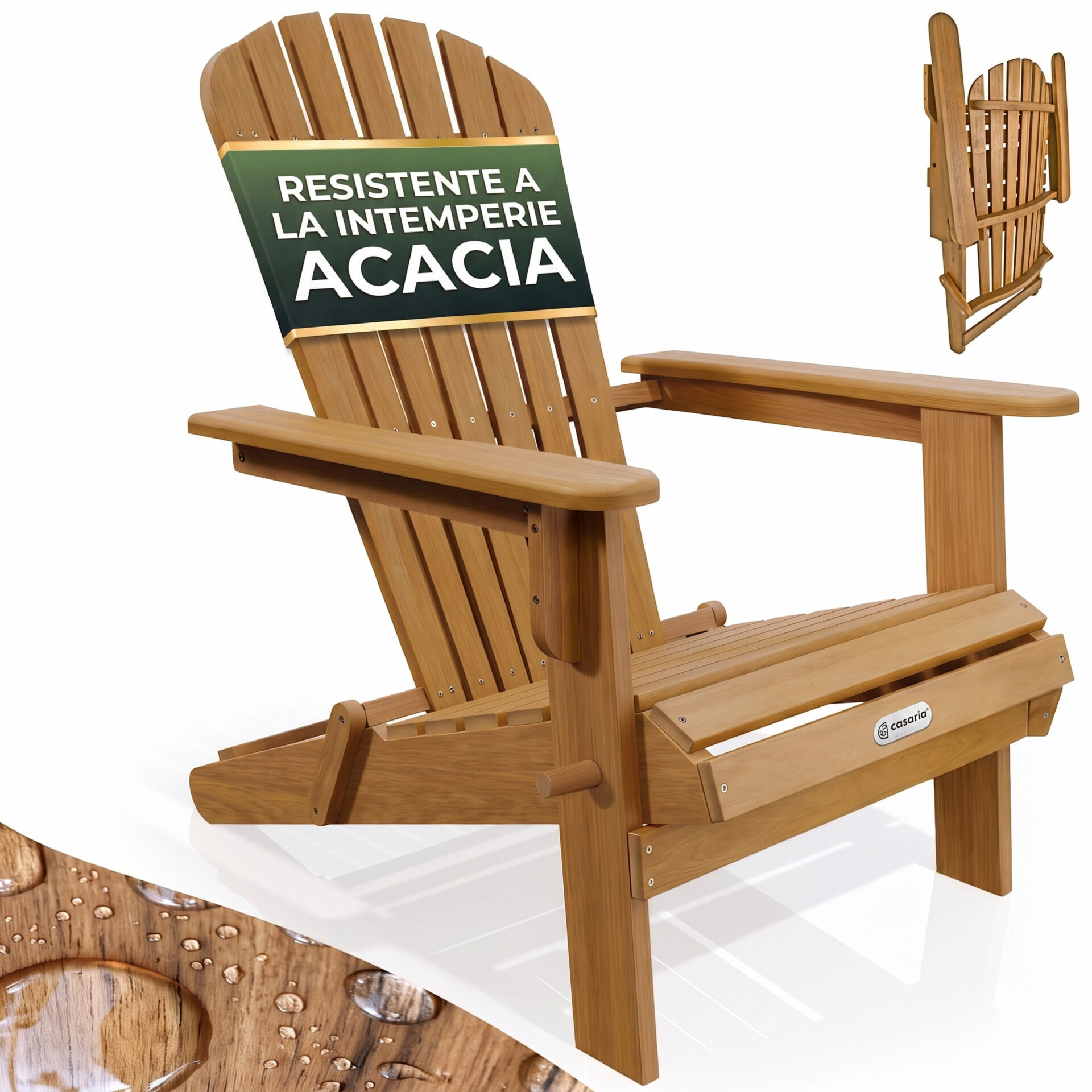 Liegestuhl Adirondack Akazienholz klappbar