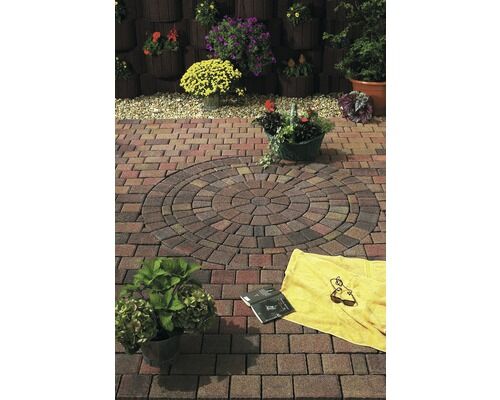 Pflasterstein Capriccio Kreis D=168 cm, 6 cm, Braun-Melange mit Fase