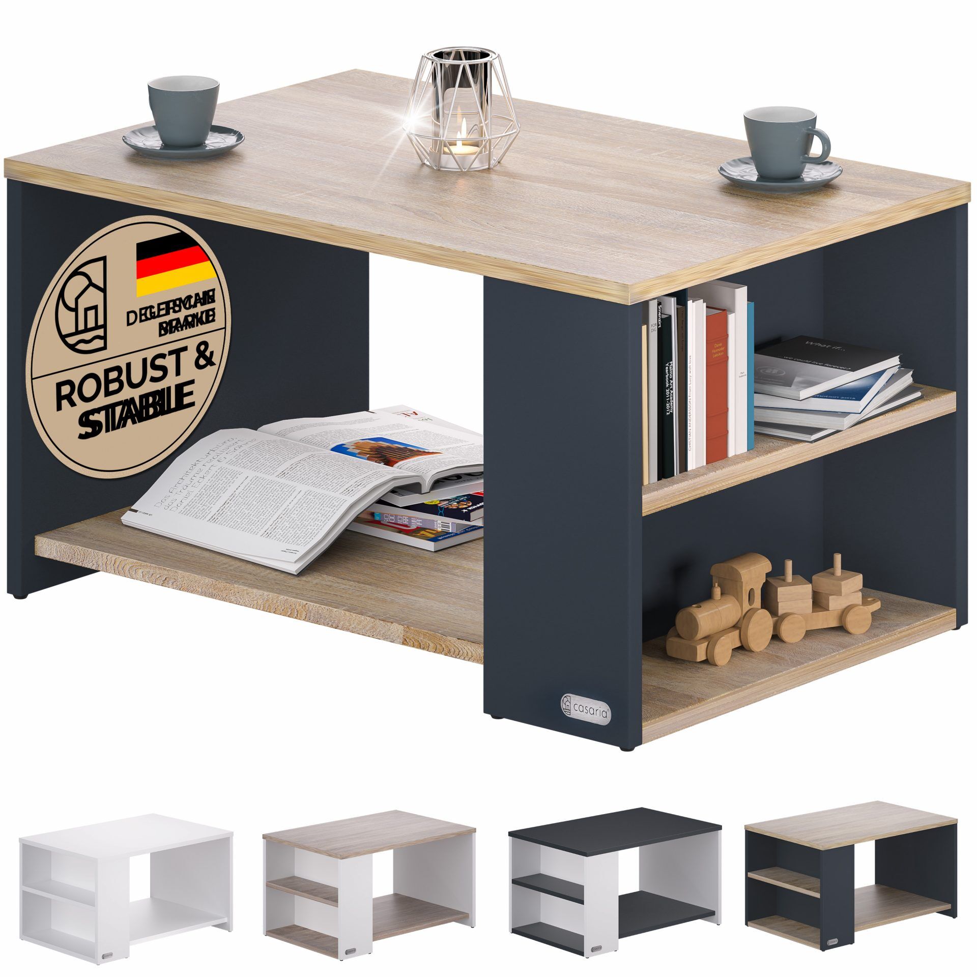 Couchtisch Santa Cruz Holz/Grau 90x60x50cm