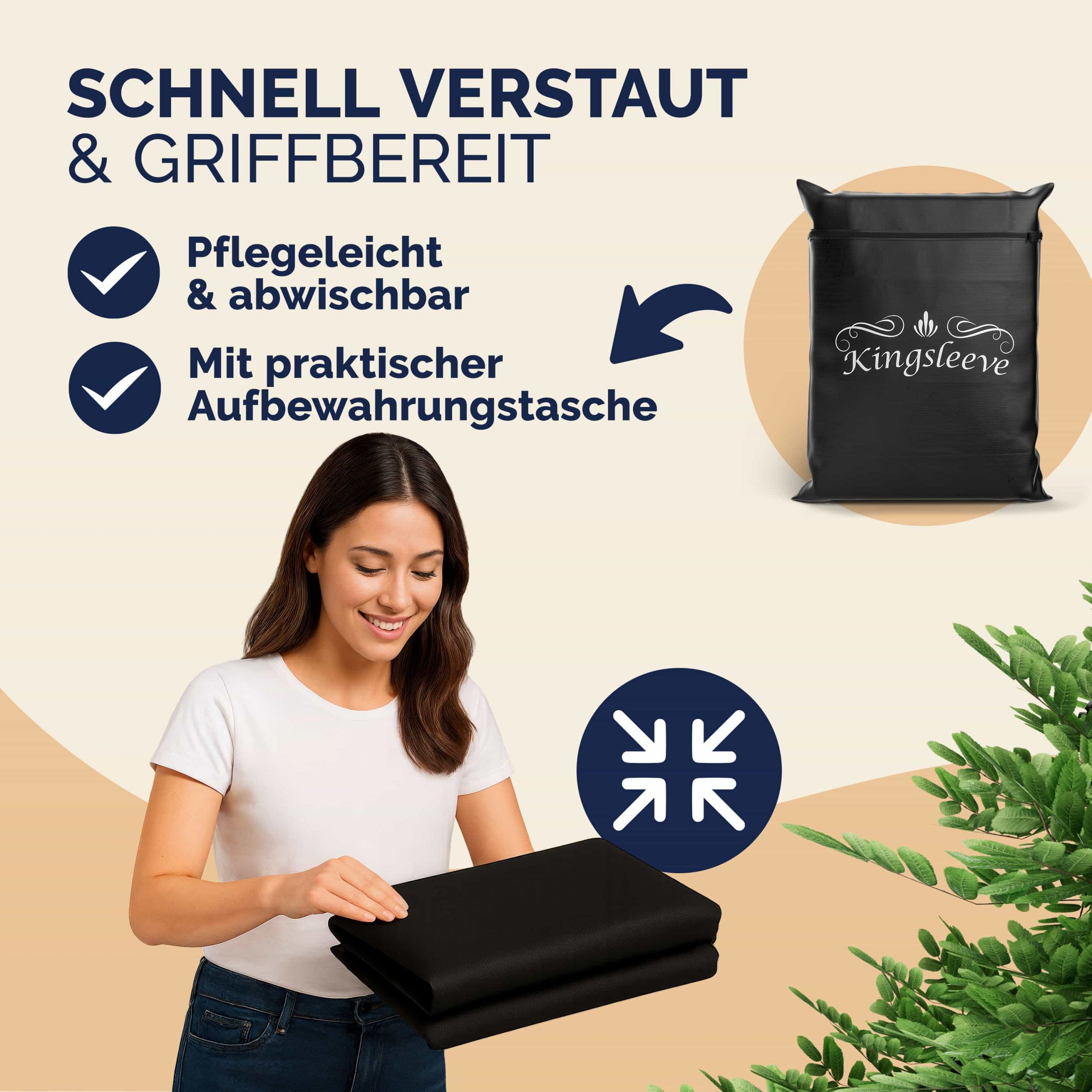 Abdeckplane Sitzgruppe Anthrazit 180x120x74cm 9100mm Wassersäule