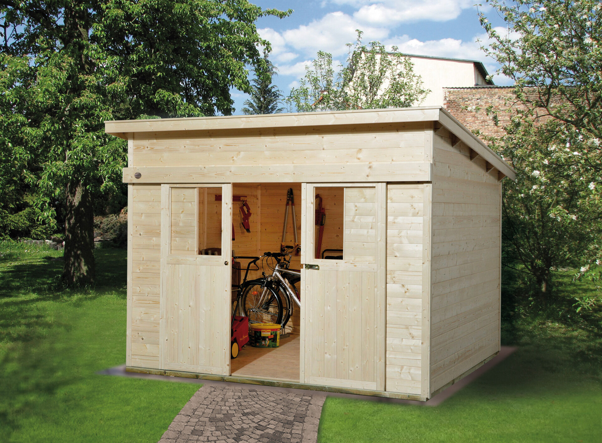 weka Schiebetürhaus 225 Gartenhaus 3,2x3,4m