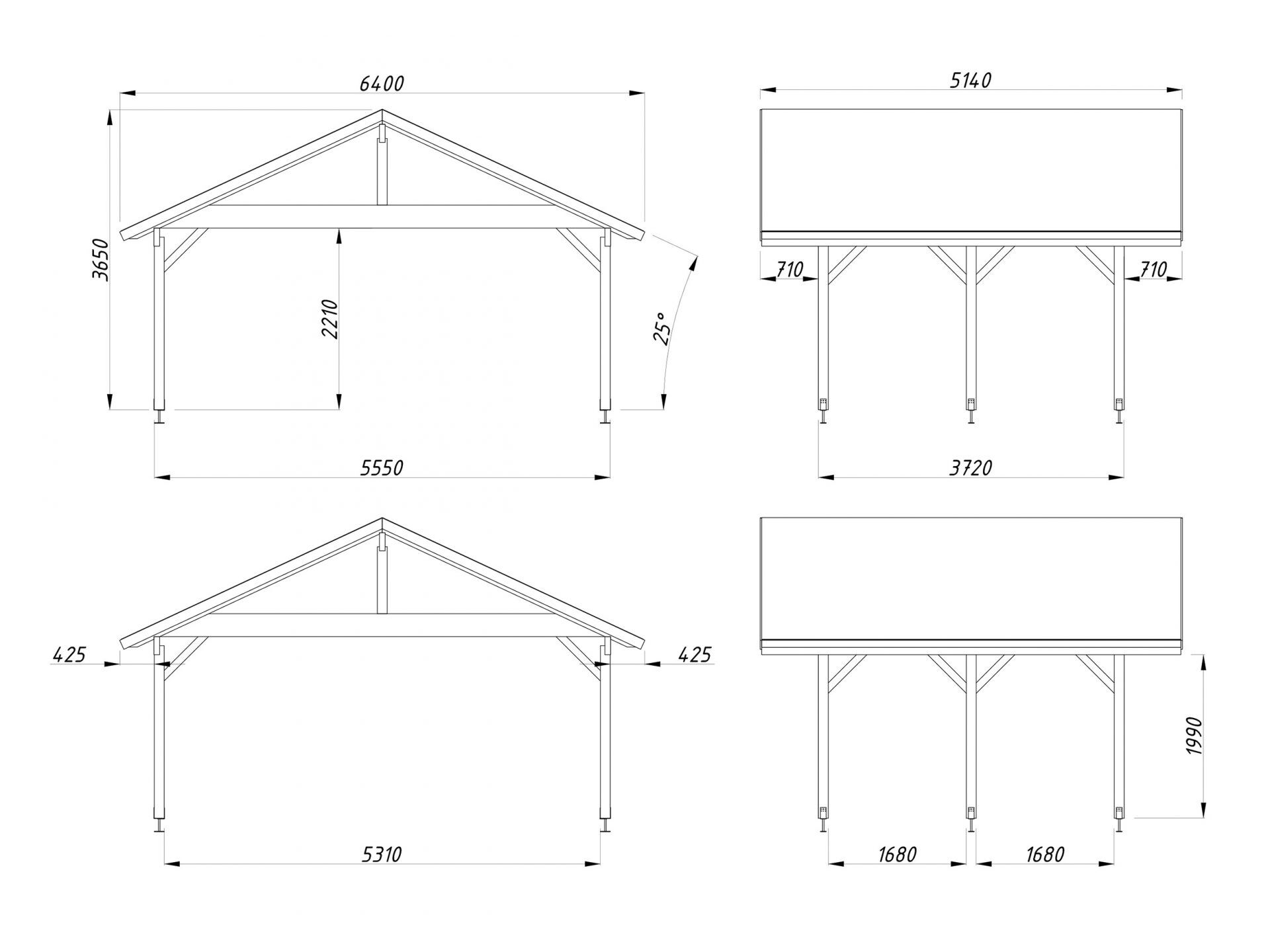Palmako Carport Robert 20,6 m²