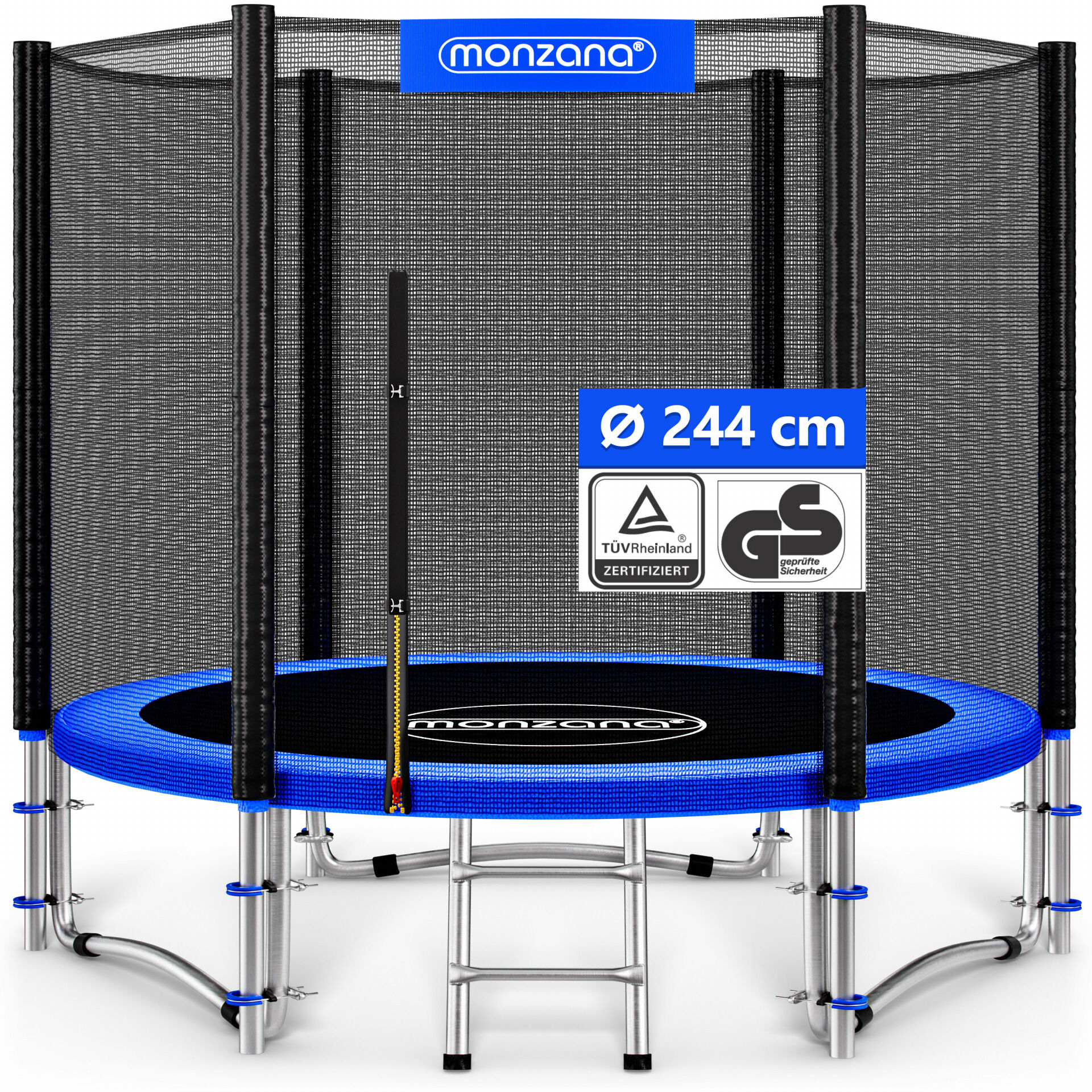 663369 Trampolin Ø244cm TÜV geprüft mit verstärktem Sicherheitsnetz stabil