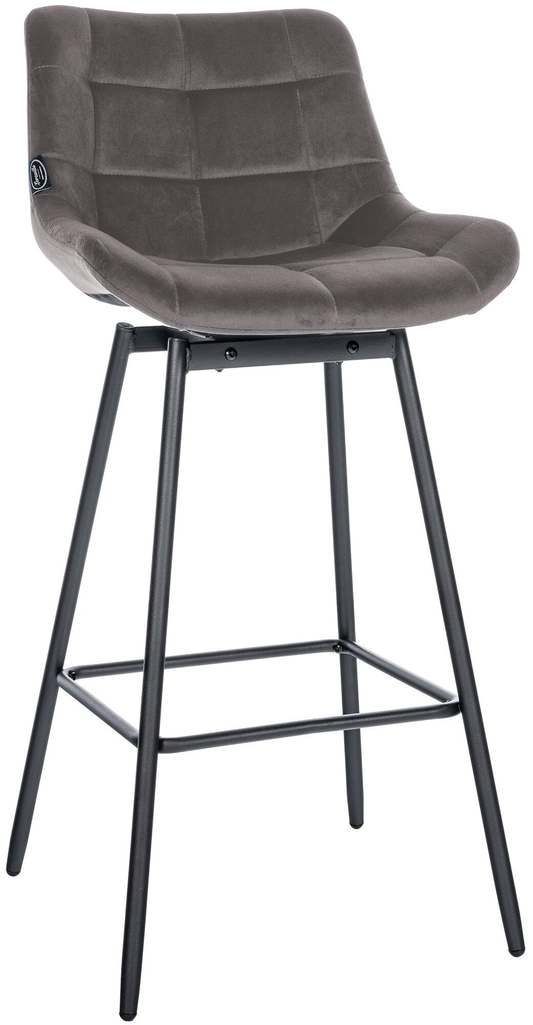Barhocker Weston Schwenkbar Samt, grau