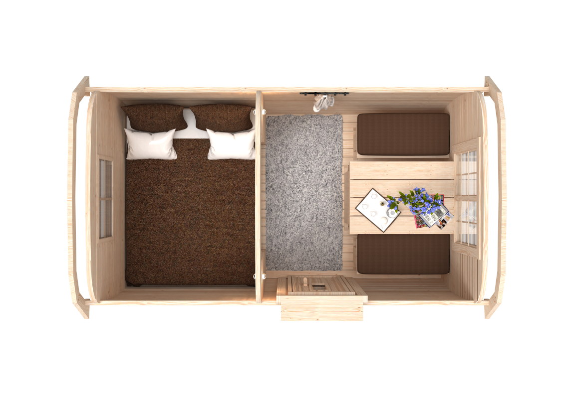 Tinyhaus Camping Bus Tromso 230x400, montiert