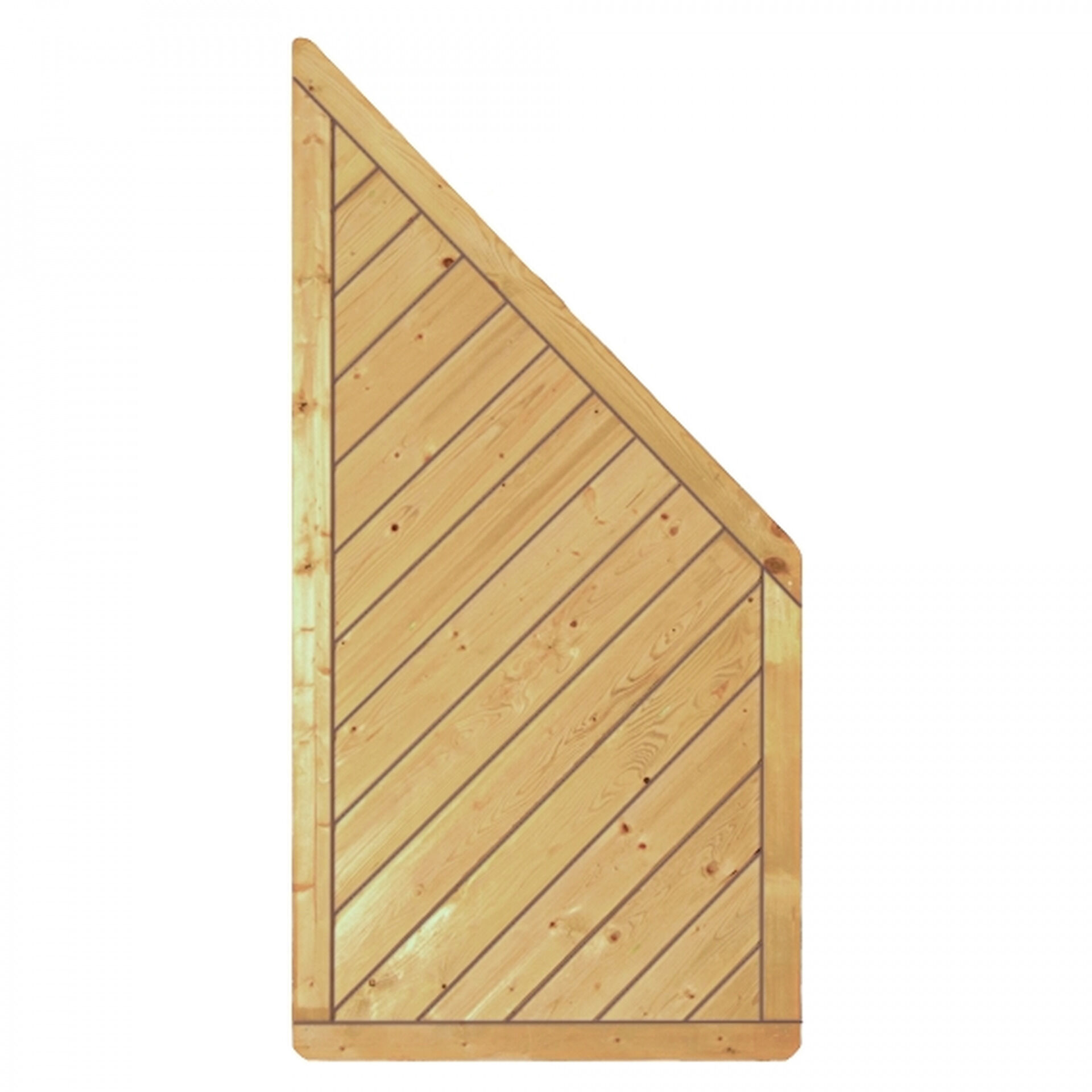 CLASSIC-Serie-Diagonal ECKE, 90 x 180/90 cm, ECKE, Rahmen 40/70 mm, Profilbretter 16/118 mm