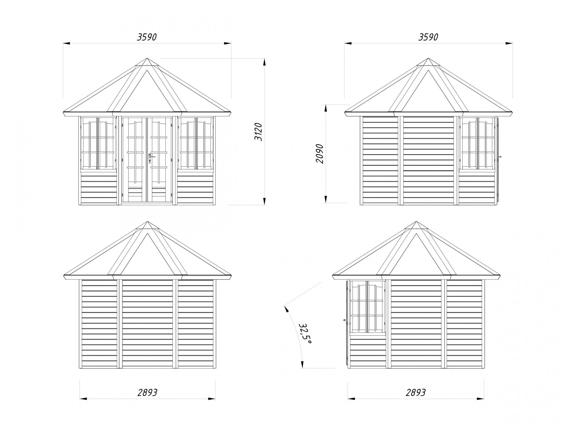 Palmako Pavillon Veronica 2 6,7 m²