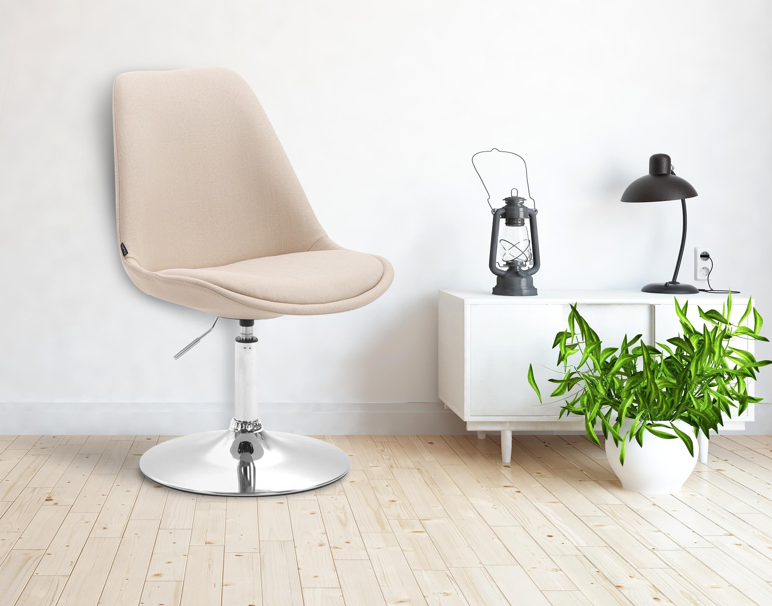 Stuhl Maverick C Stoff, creme