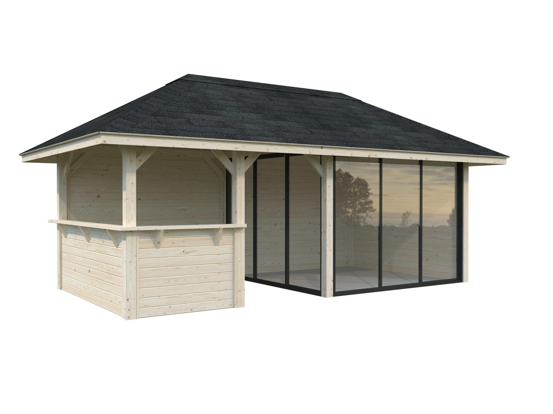 Palmako Pavillon Bianca 16,6 m² Set 507 Slide Plus