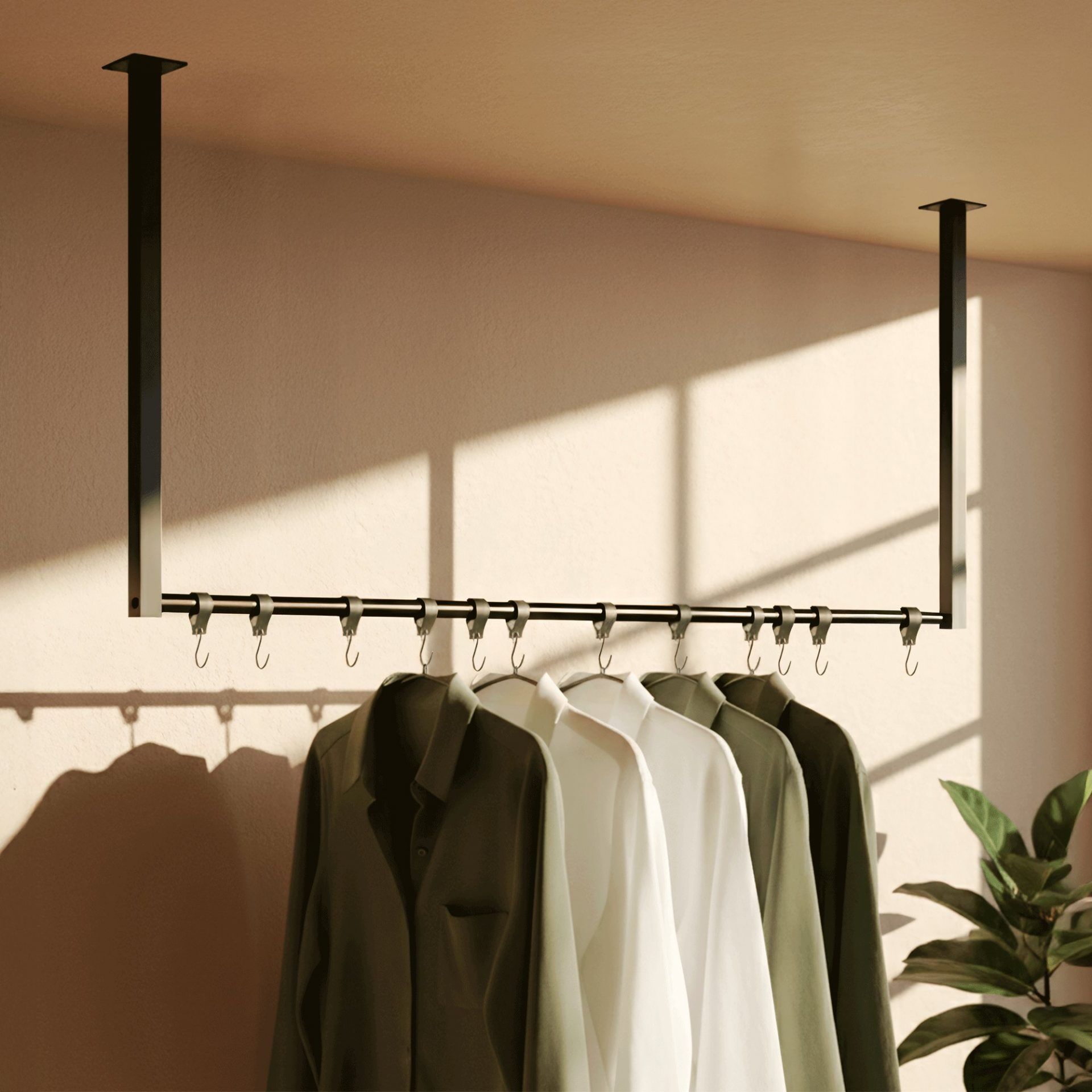Kleiderstange Fenton 100x60 cm 12er, schwarz