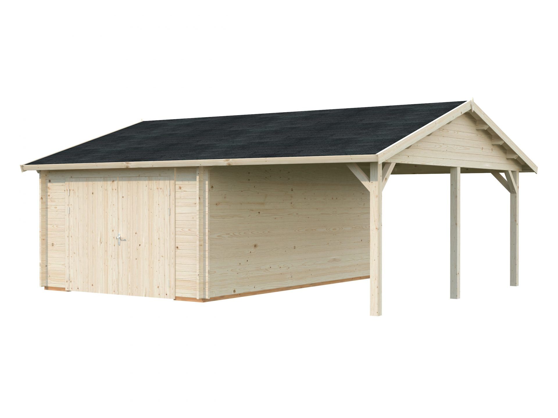Palmako Holzgarage Roger 19,0+16,2 m2 mit Holztor