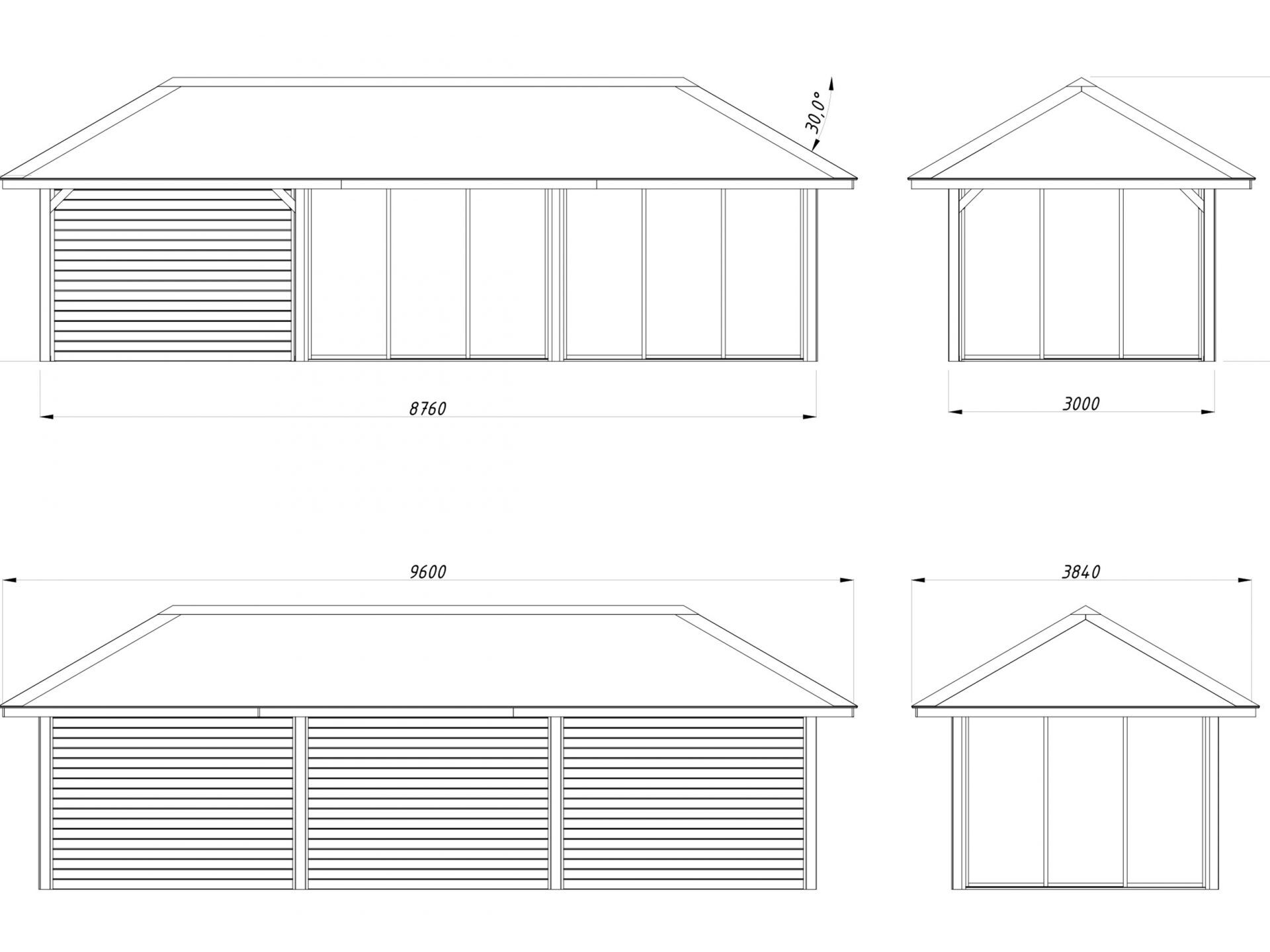 Palmako Pavillon Bianca 24,9 m2 Set 218 Slide