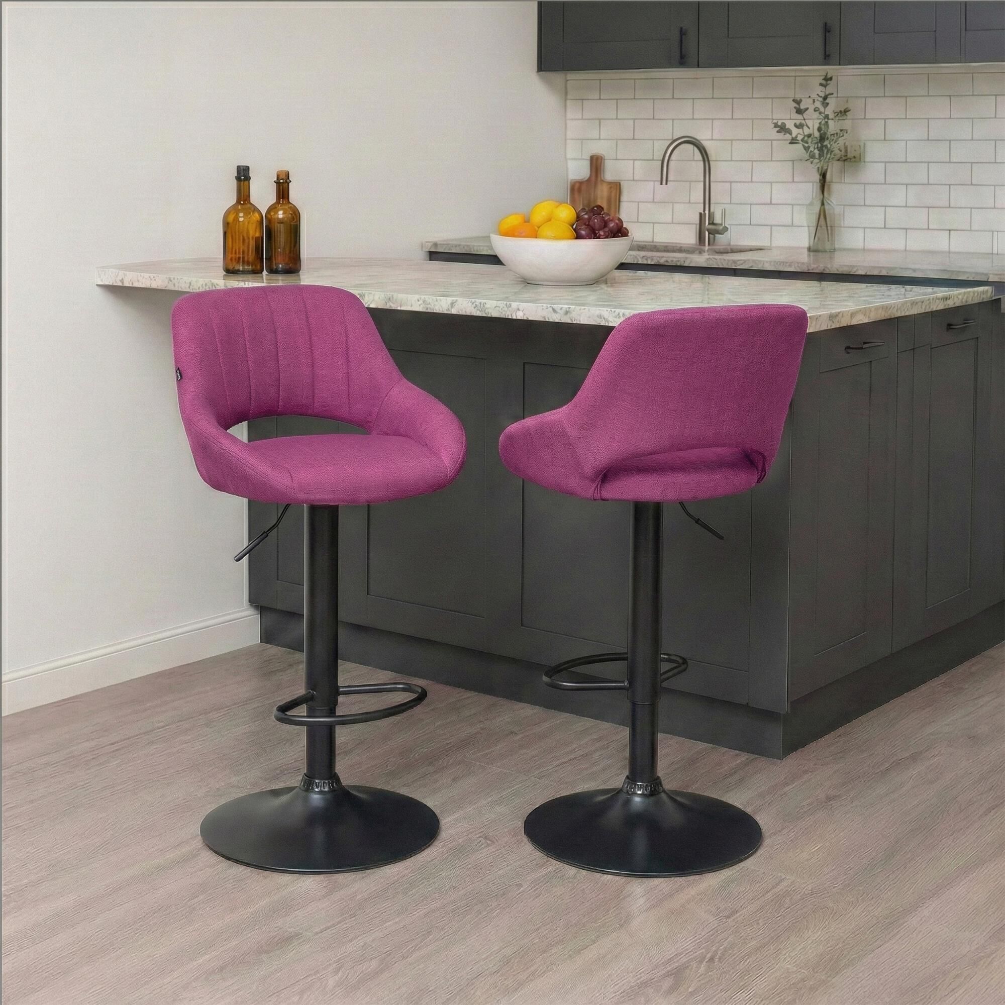 Barhocker Milet Stoff schwarz, lila