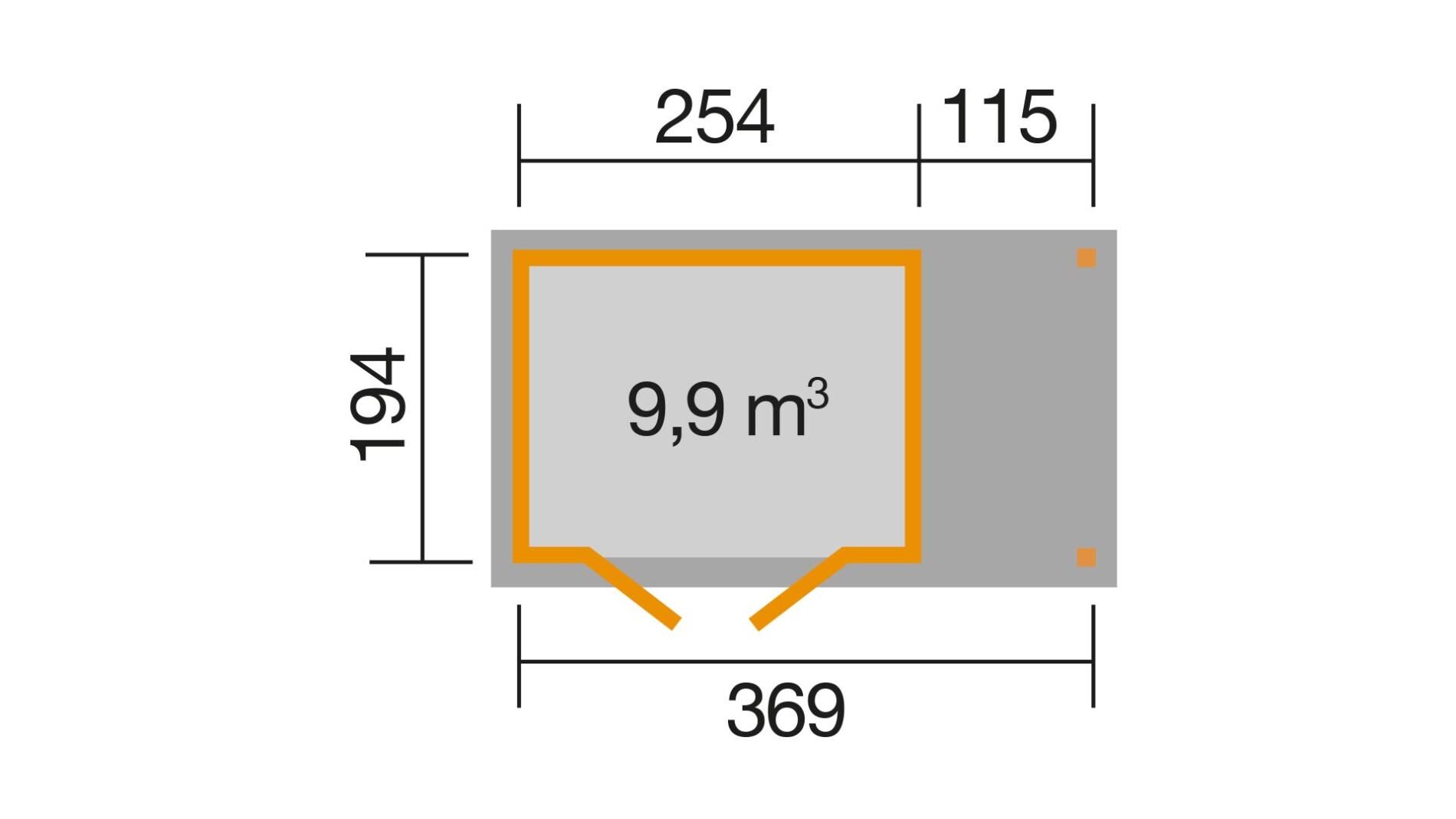 weka Gartenhaus 321 A 3,9x2,4m