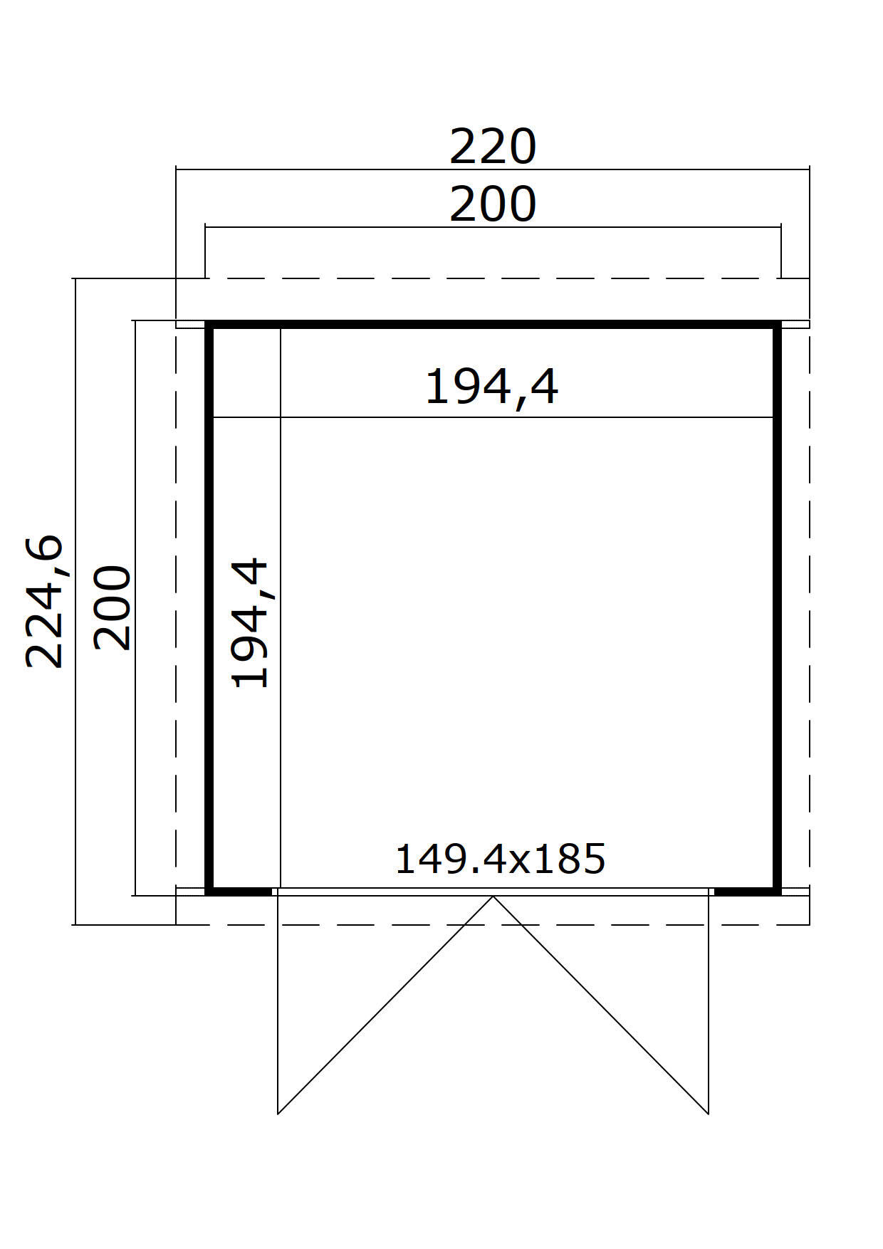 Lasita Maja Flachdach Gartenhaus Zambezi 1