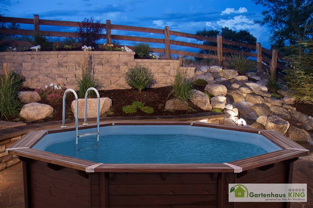 Interline Holzpool Bali Ø 355x116 cm, Basic Set
