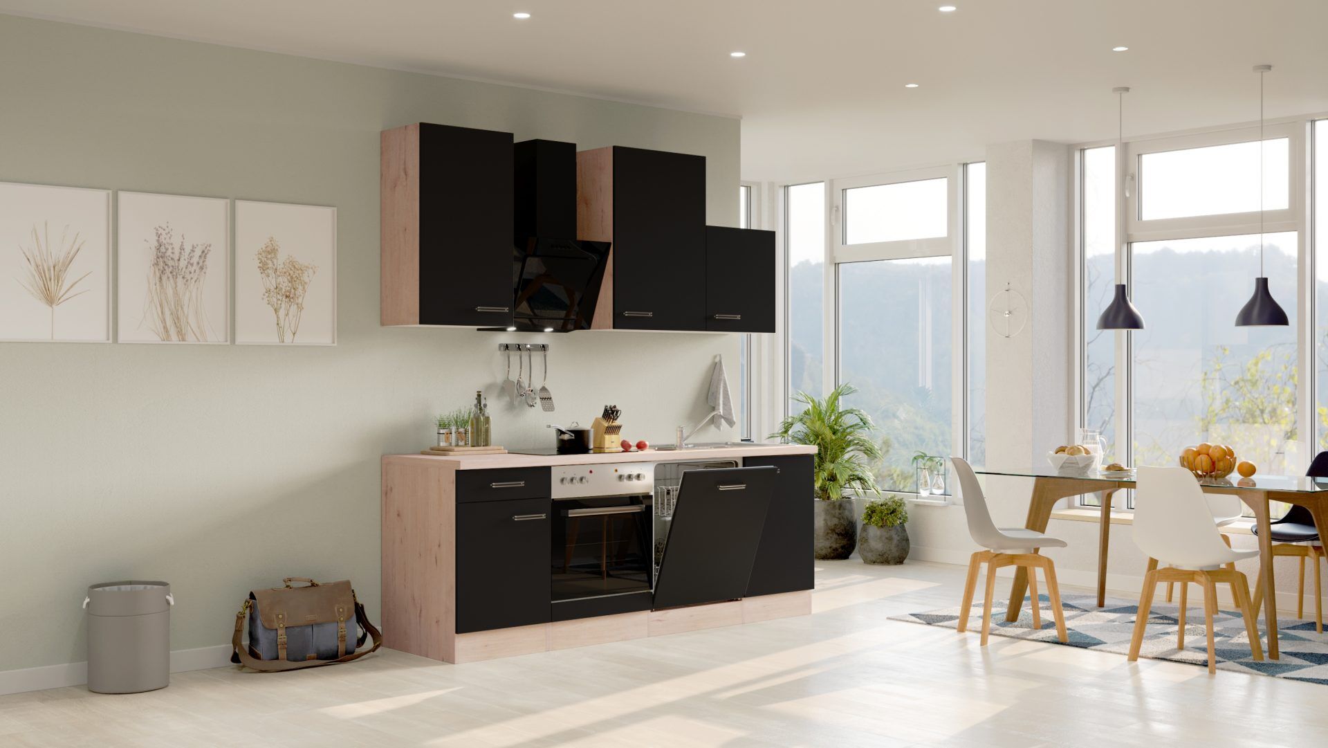 Küchenzeile ELVA 220 cm mit E-Geräten