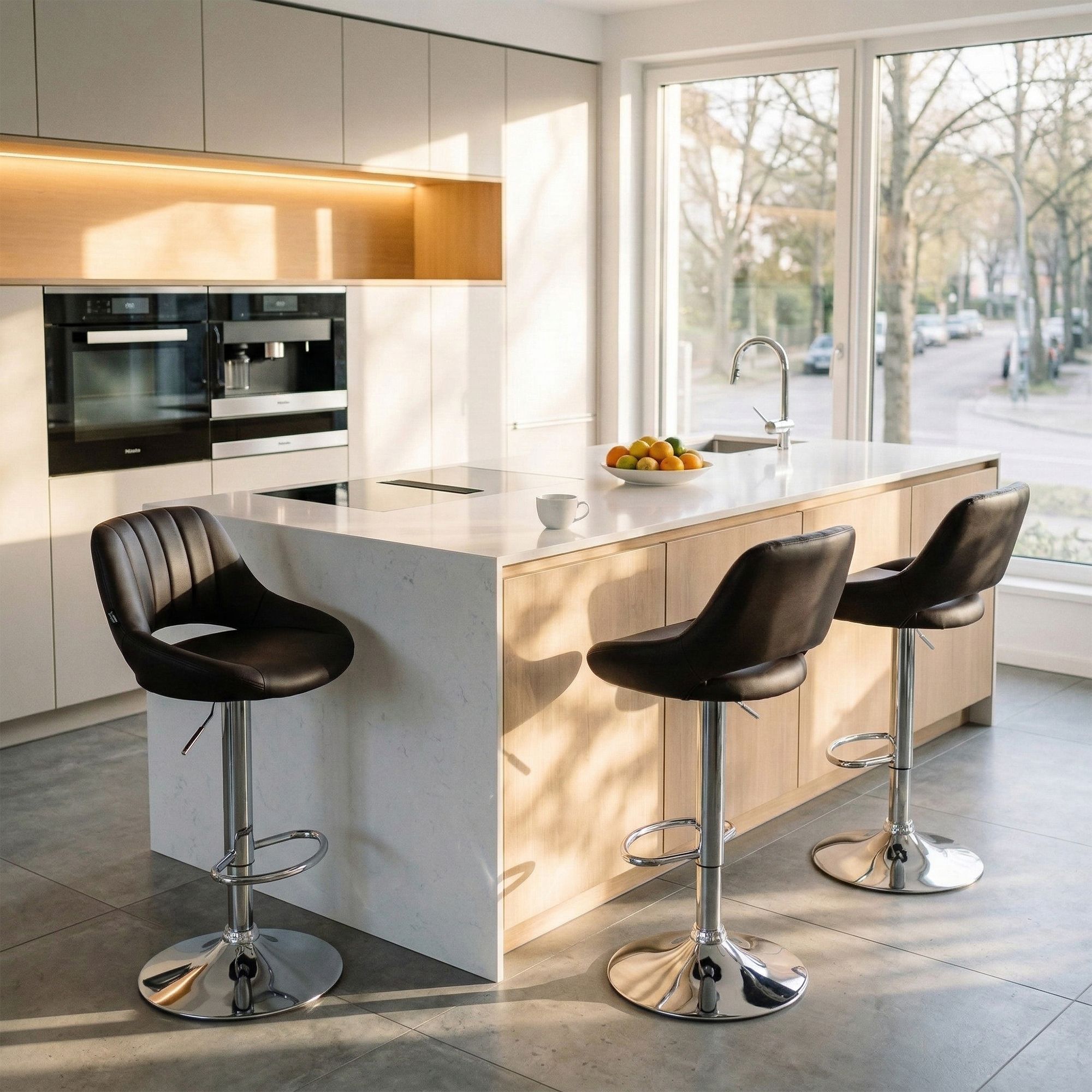 Barhocker Milet Kunstleder chrom, braun