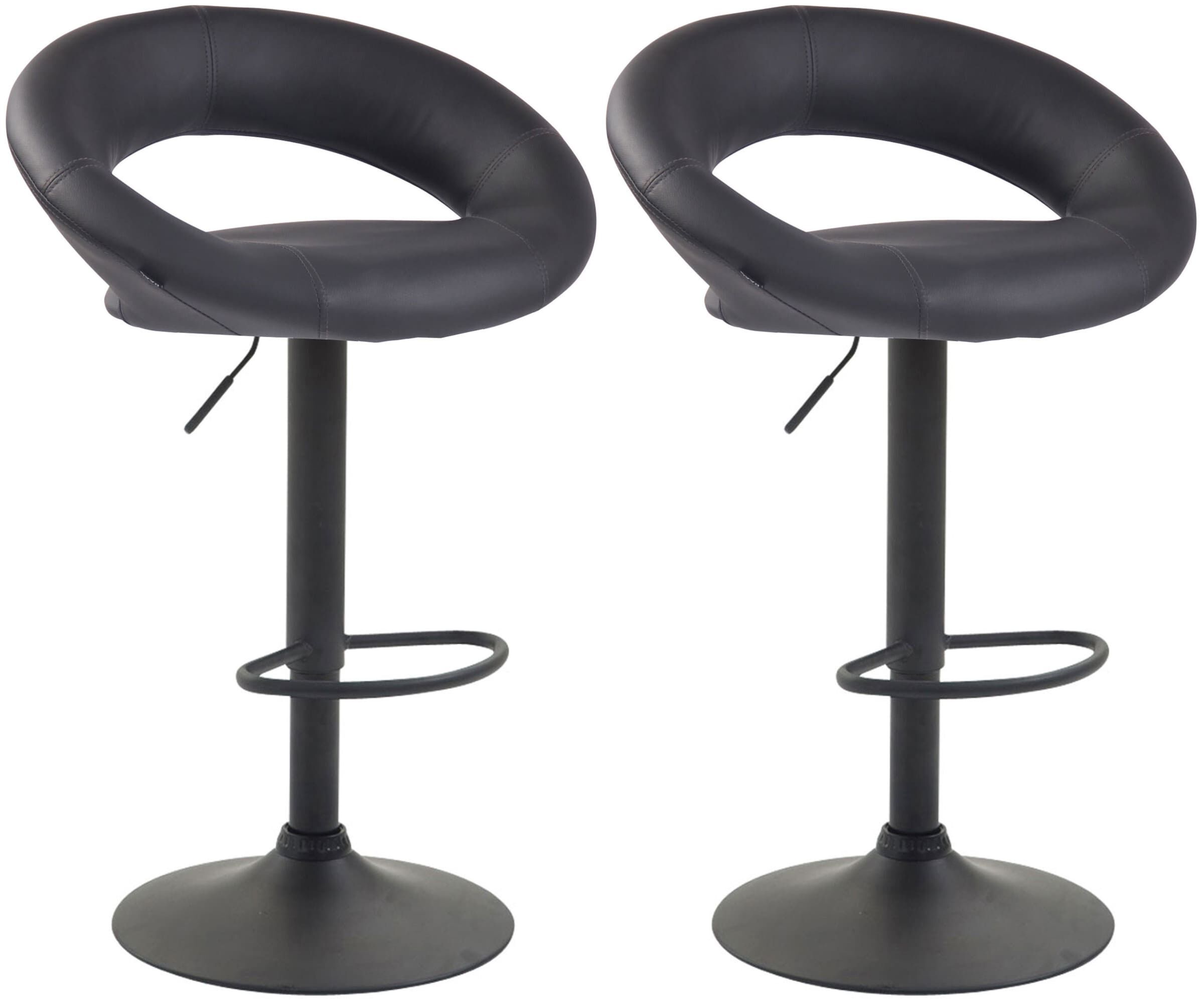 2er Set Barhocker Olinda Kunstleder schwarz, grau