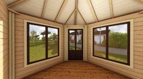 5 Eck Pavillon Siena 8,6 m2, schwarz