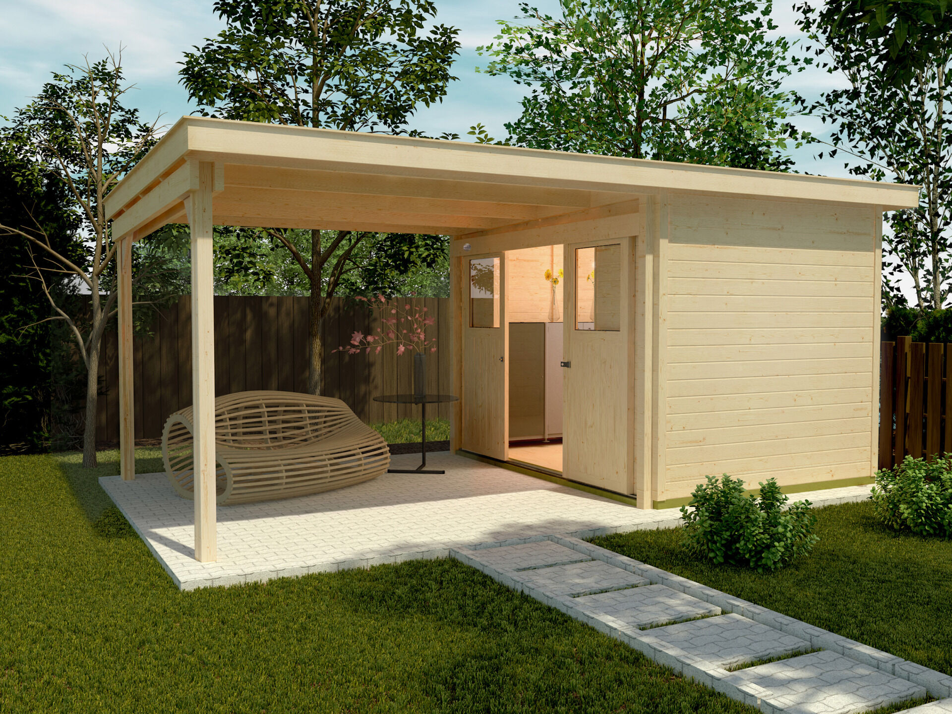weka Lounge-Haus 225 A Gartenhaus 5,3x3,4m