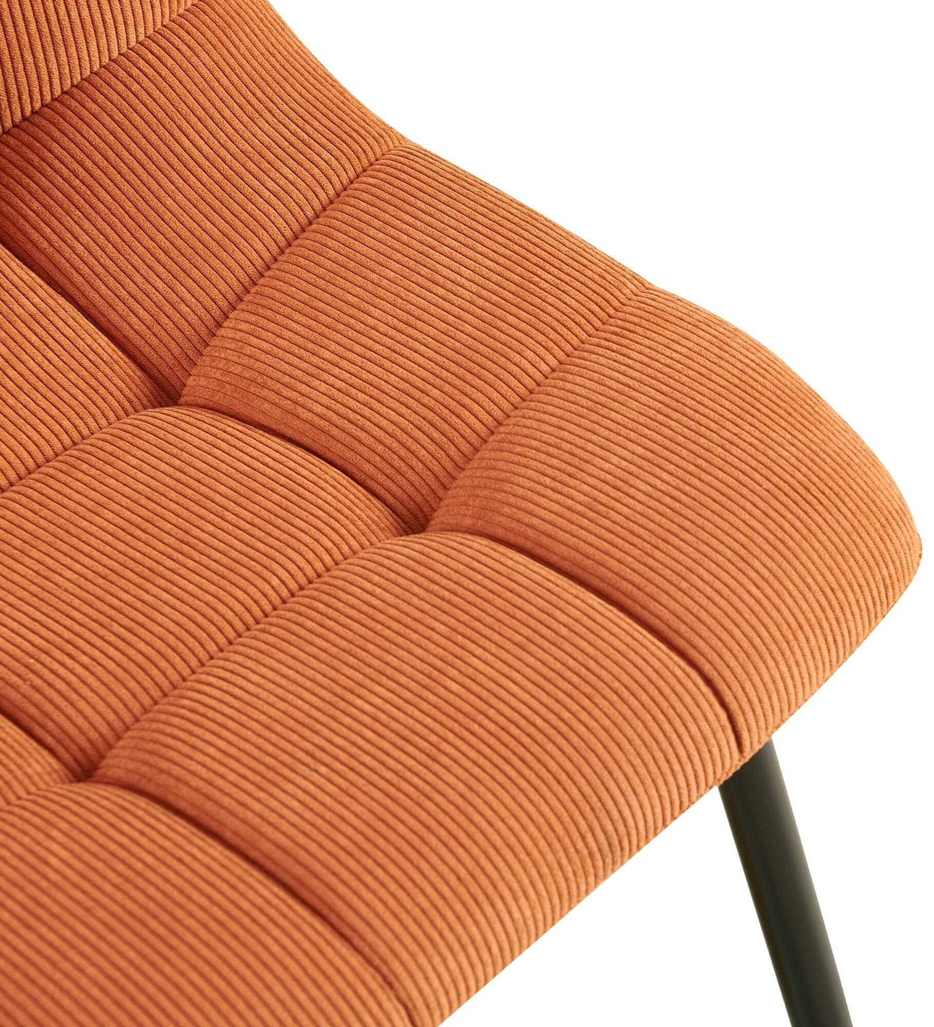 2er Set Esszimmerstuhl Tilde Cord, orange