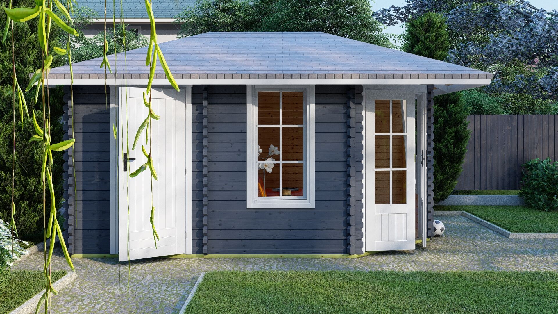 Gartenhaus Schweden 38 Seitenansicht links