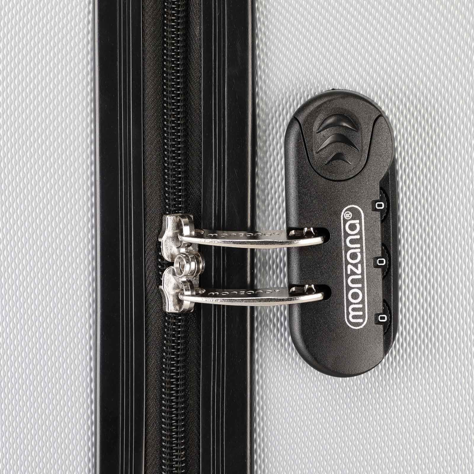 Hartschalenkoffer XL Rollen 360º Reisekoffer 90L Silber ABS