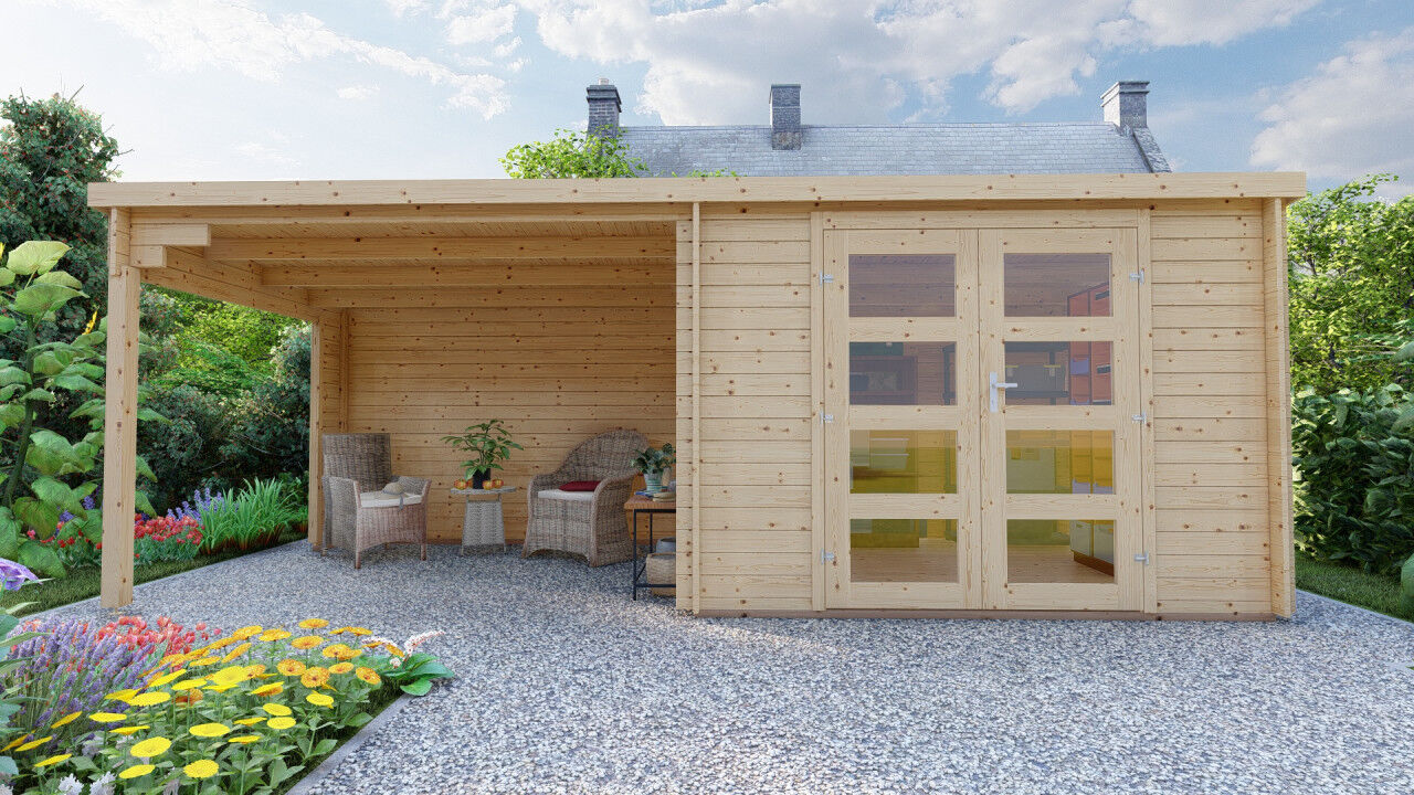 Gartenhaus Flachdach 6x2,4 Funny 4