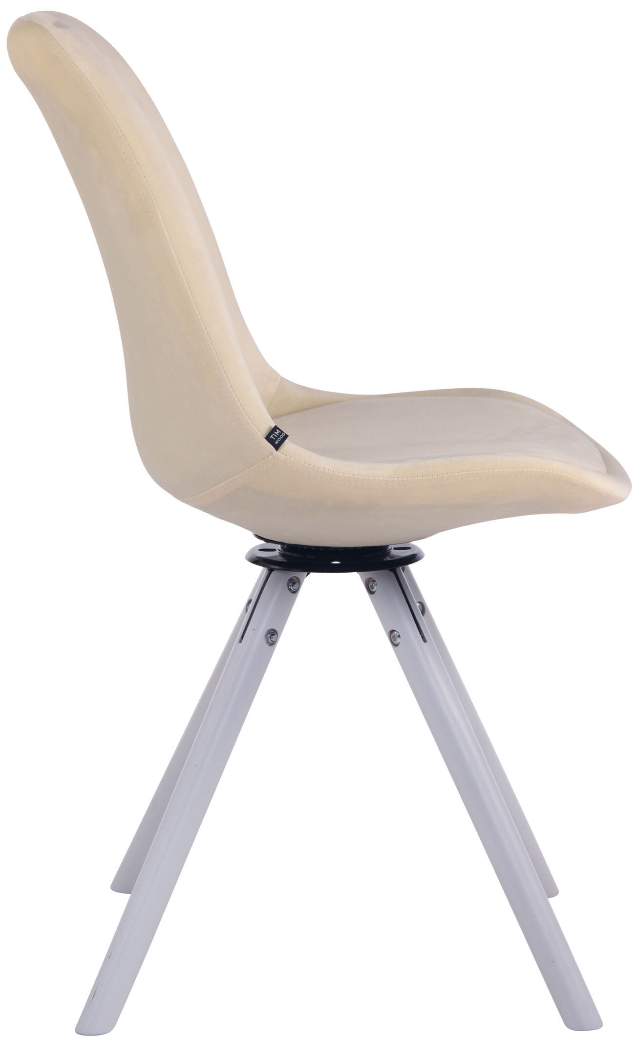 Esszimmerstuhl Troyes Samt Rund weiß, creme