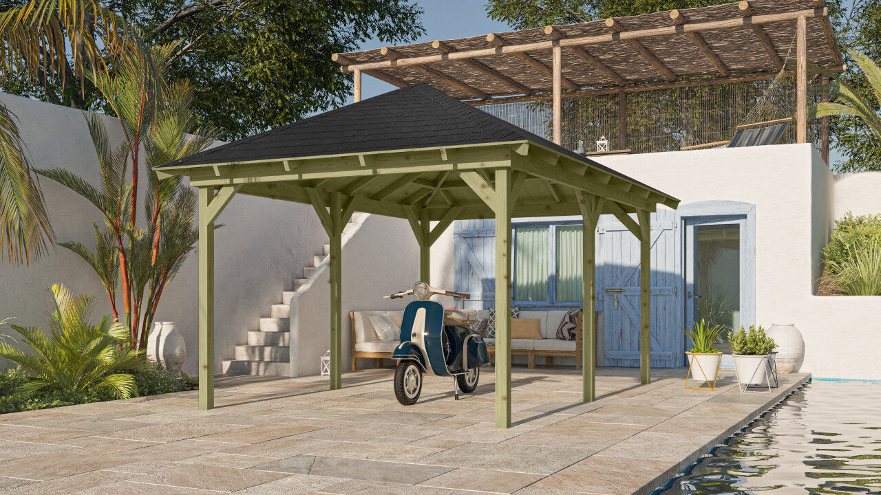 Pavillon Perida SET kdi mit Schindeln schwarz