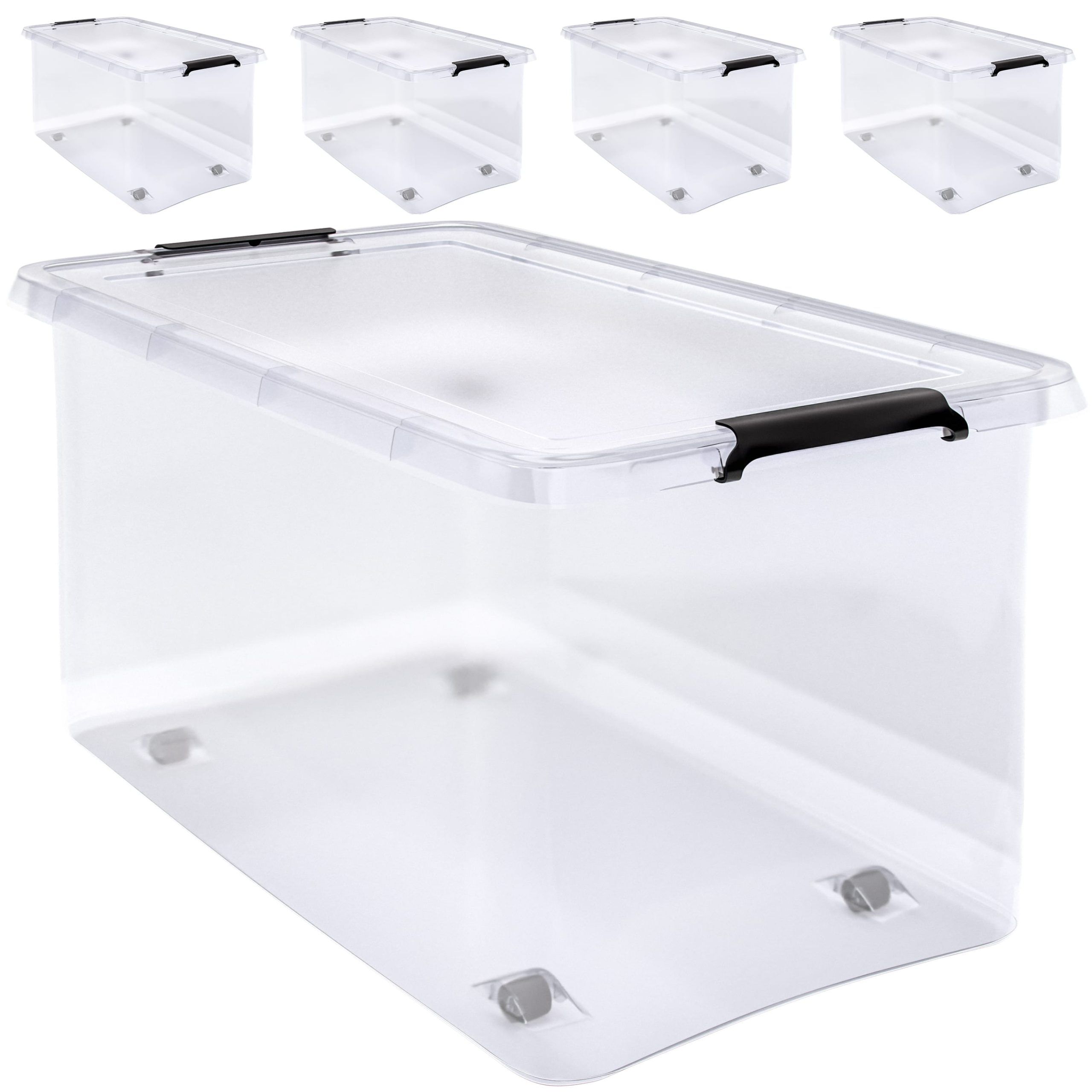 Aufbewahrungsbox 4er-Set Transparent 60x40x35cm 60L stapelbar