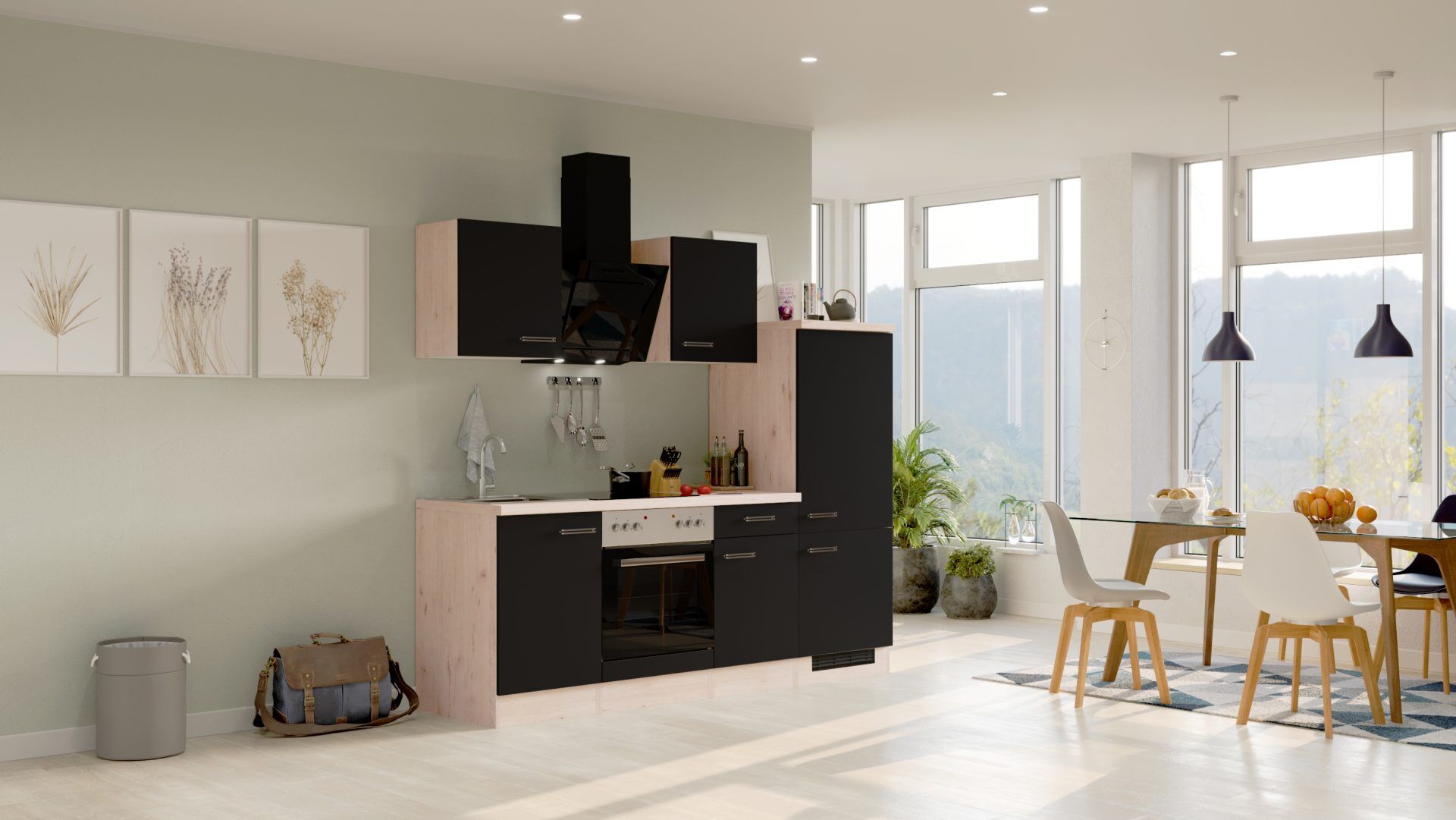 Küchenzeile ELVA 220 cm mit E-Geräten