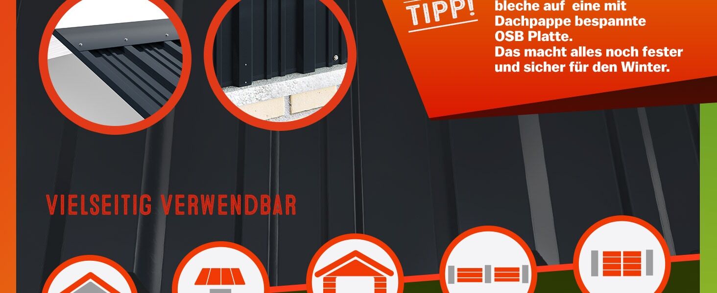 Trapezblech 14er-Set Anthrazit 110x46cm