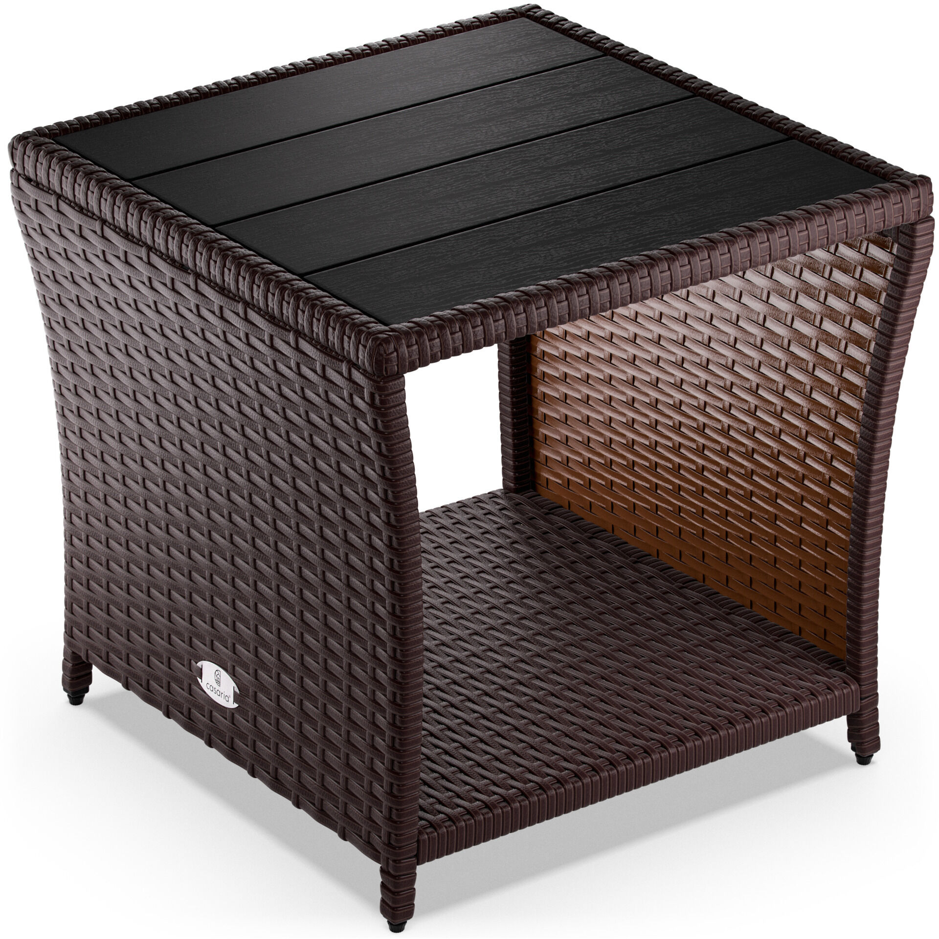 Polyrattan Beistelltisch Vedis Braun 45x45x40cm