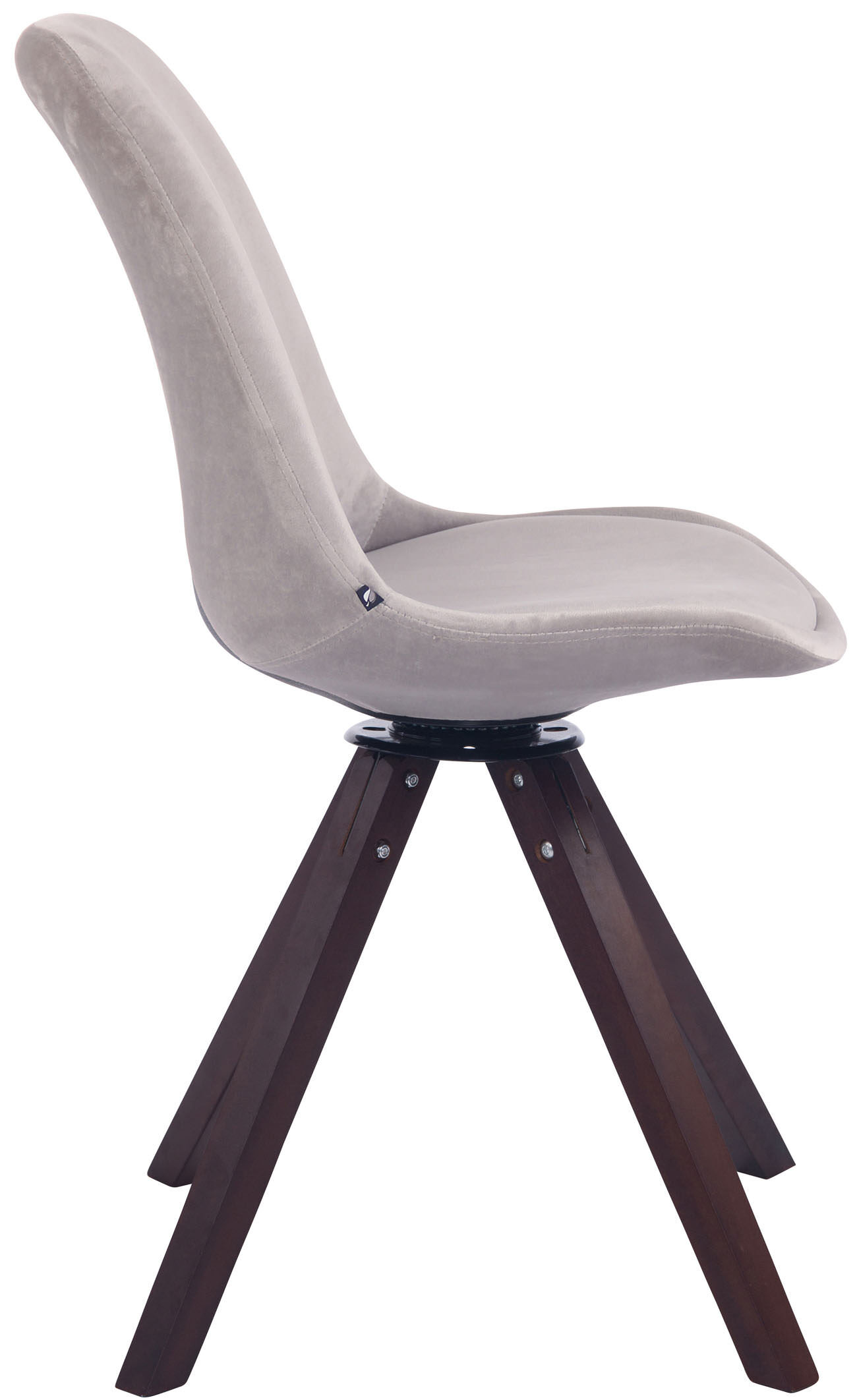 Esszimmerstuhl Troyes Samt Square walnuss, grau